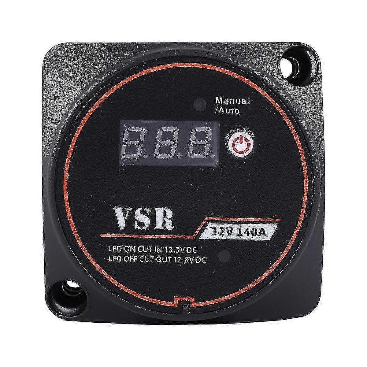 Voltage Sensitive Split Charge Relay Digital Display VSR 12V 140A for Camper Car RV Yacht Smart Batt