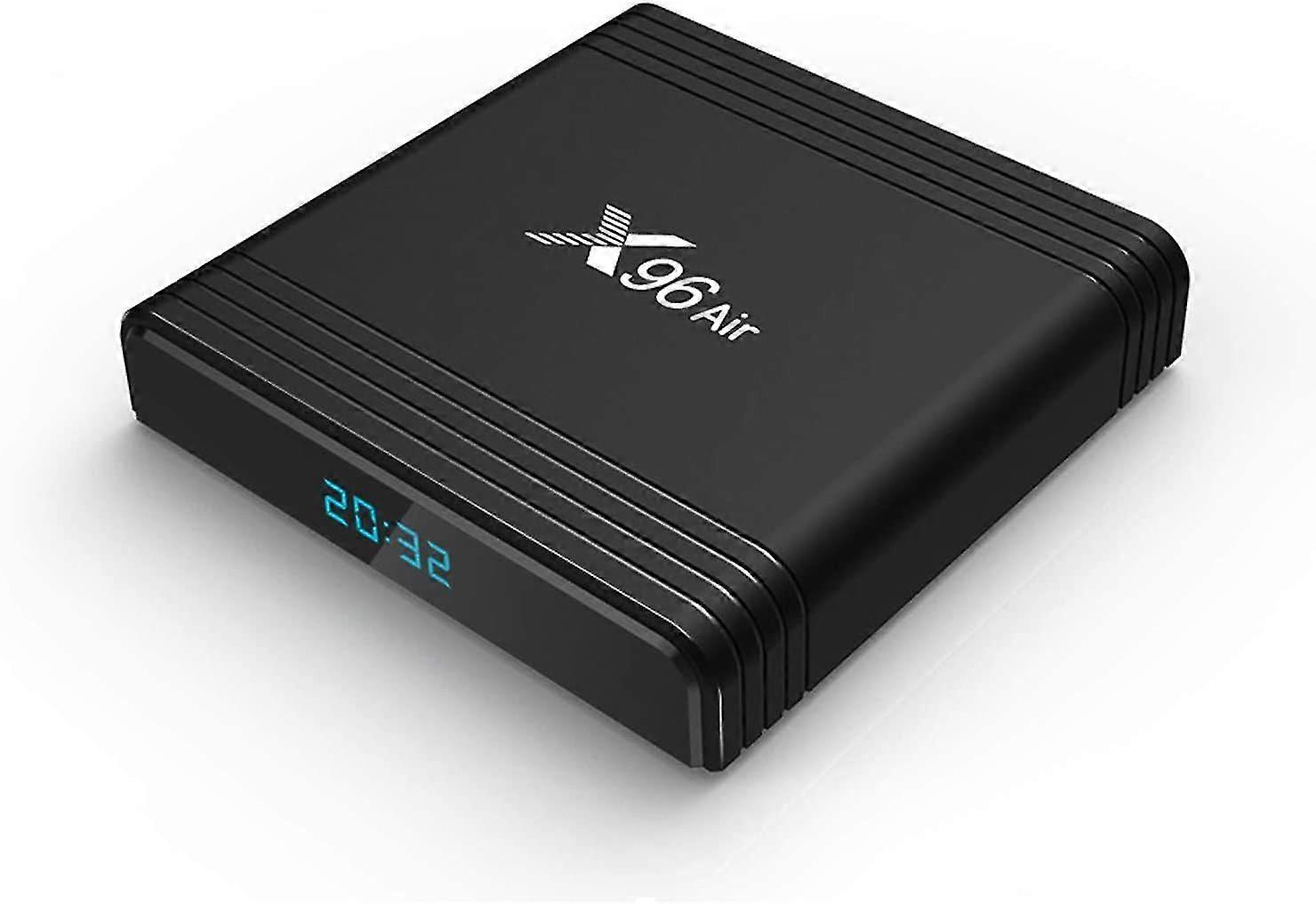 TV Box Android 10.0 X96AIR S905X3 4 + 32 Smart TV Box Streaming Media Player Dual-WiFi 2.4Ghz / 5Ghz 3D 8K USB 3.0 H.265 (Zwart)