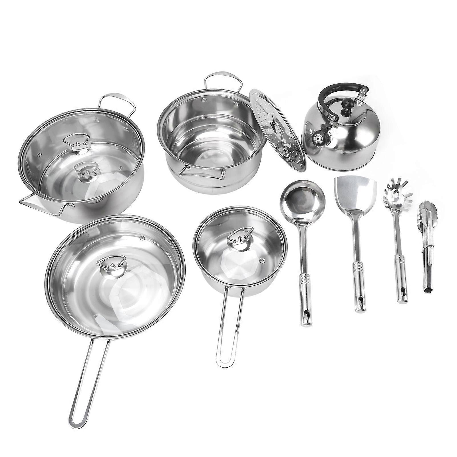 Stainless Steel Cookware Set - Rustproof, Stick-Proof, 7.8lb Durable Pots & Pans