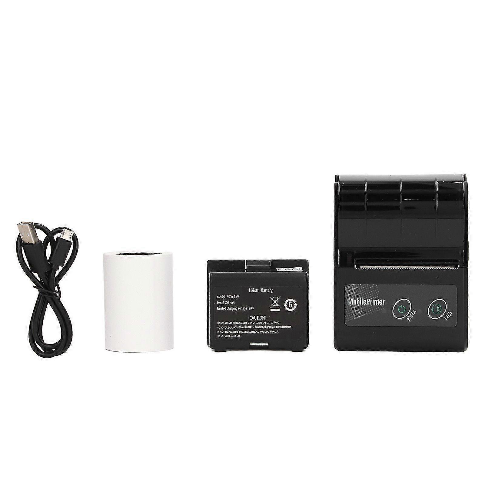 Bluetooth Receipt Printer Smartphone Control 200dpi Thermal Label Printer Receipts Printer with 1 Roll Printer Paper