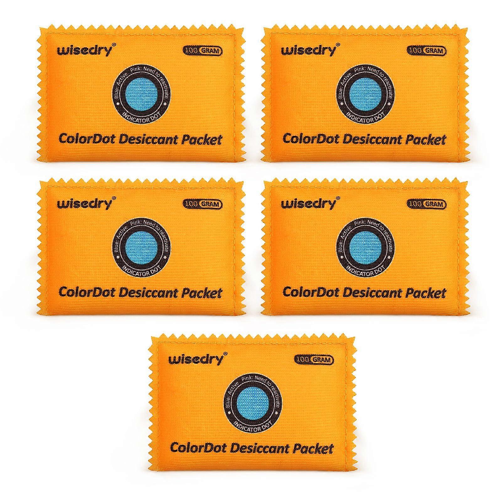 Desiccant Packs 100g 5Pack Reusable Silica Gel Color Indicating Packets For Storage Bins, Suitcase, 3D Filaments