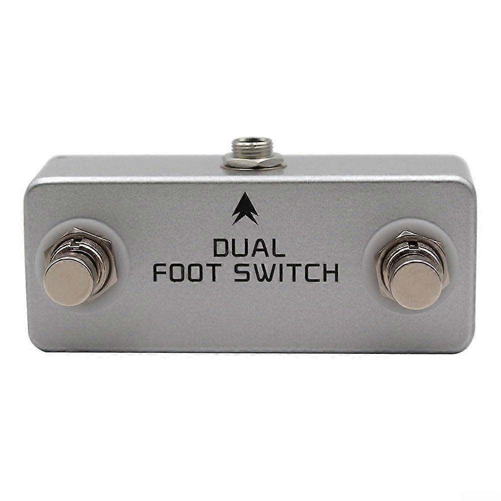Dual Footswitch Pedal Dual Latching Metal Footswitch Guitar Effects Pedal True Bypass Compact Size Stereo Output