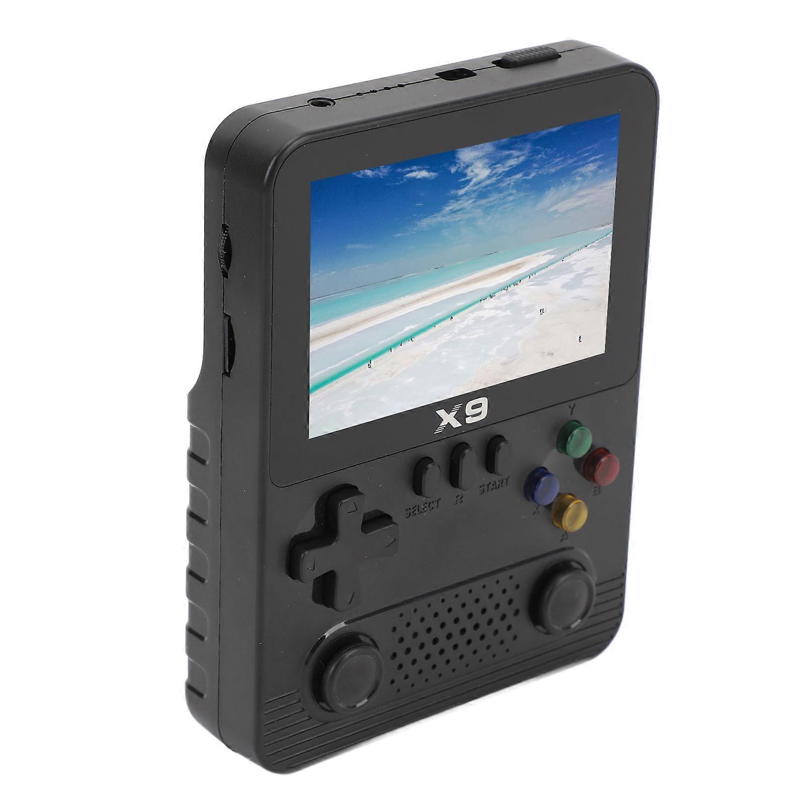 Handheld Games Consoles 3.5 Inch IPS Screen Support Connecting TV Two Players Portable Game Player with 32G Memory Card for Kids Black 