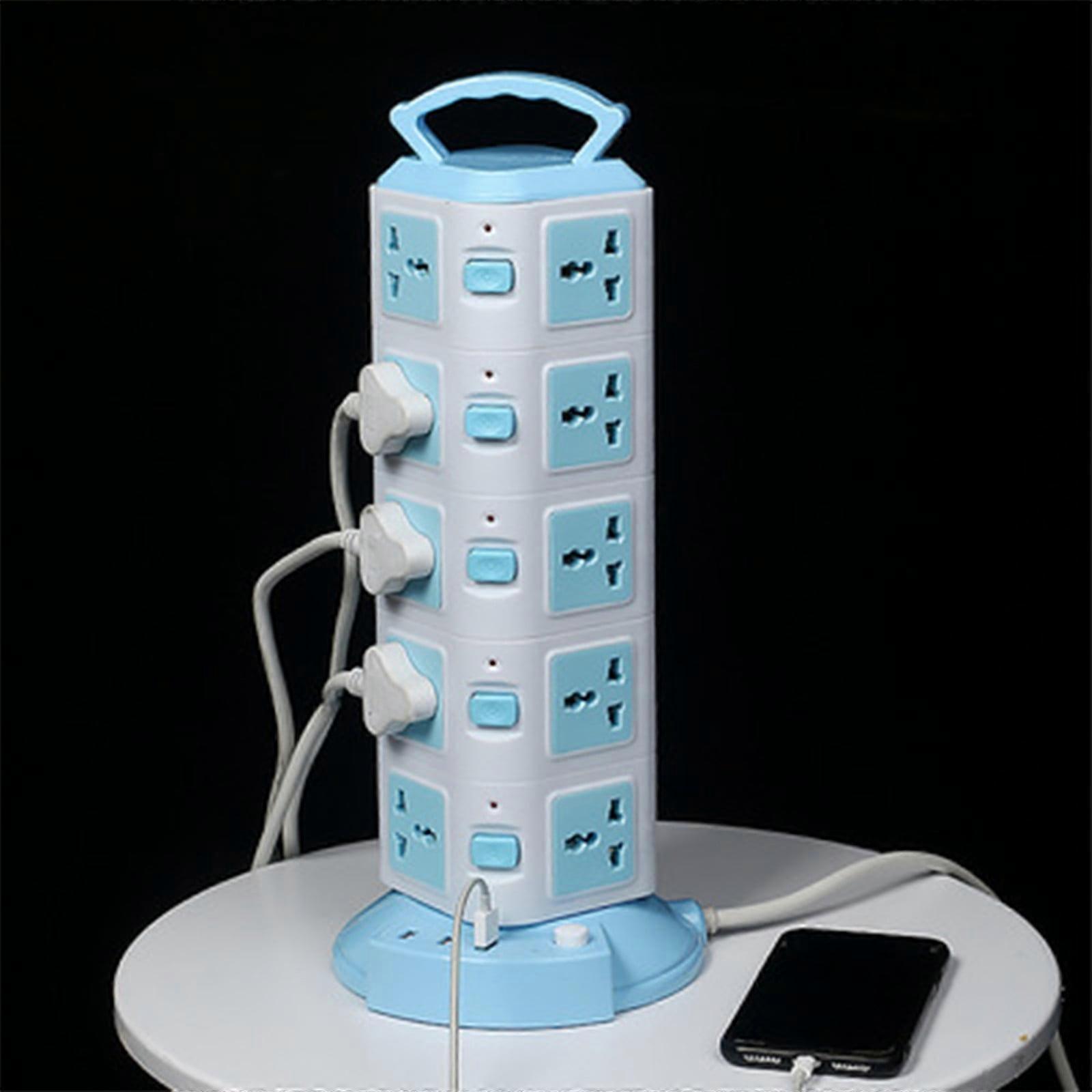 Aufmer Power Strip Surge Protector, Vertical Tower with 3 USB Ports & 20 Universal Sockets, 6.6ft Cord, compatible with universal devices