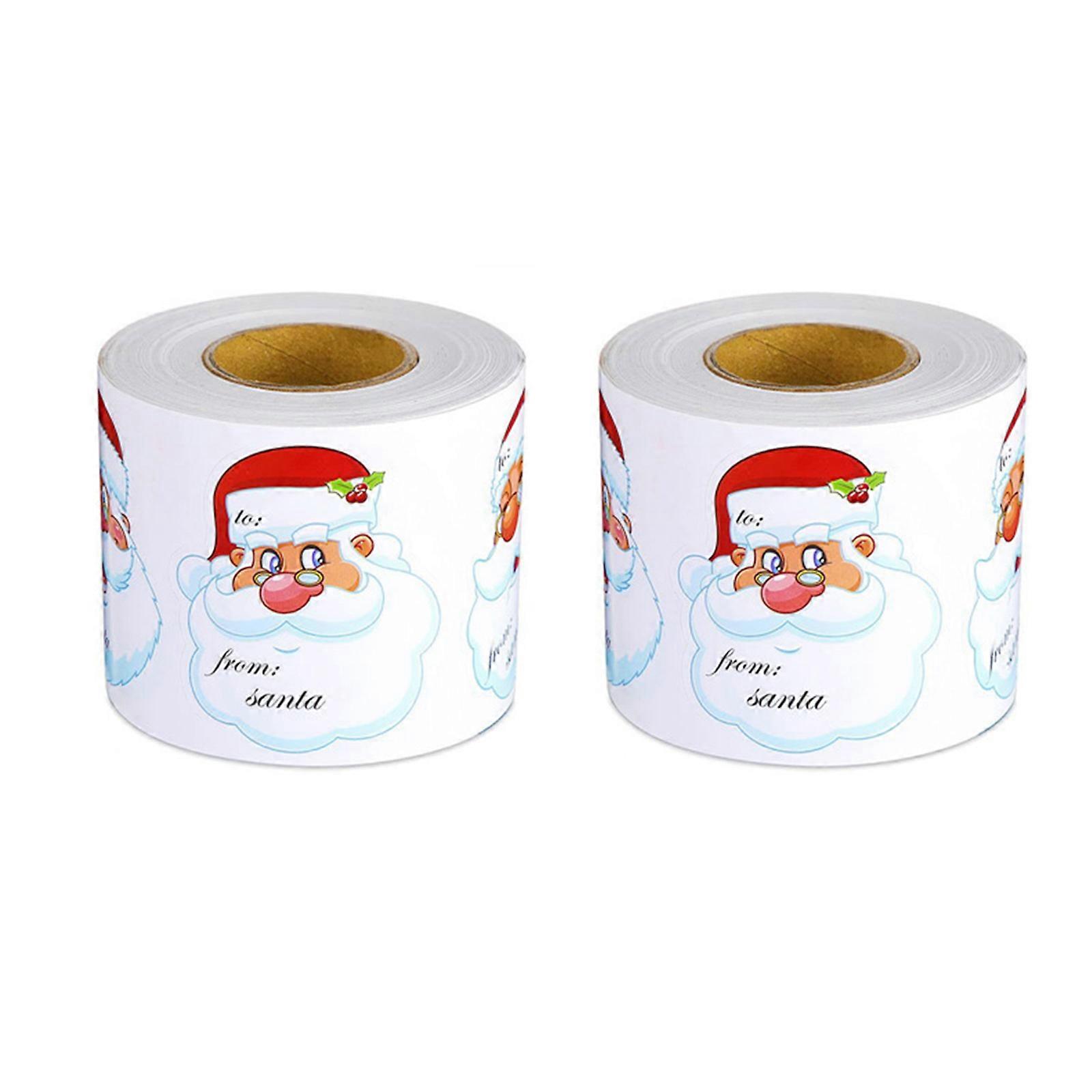 600PCS Santa Clause Sticker Labels Self-Adhesive Wrapping Labels Christmas Name Labels for Present Case Card Candy Bag Multicolor
