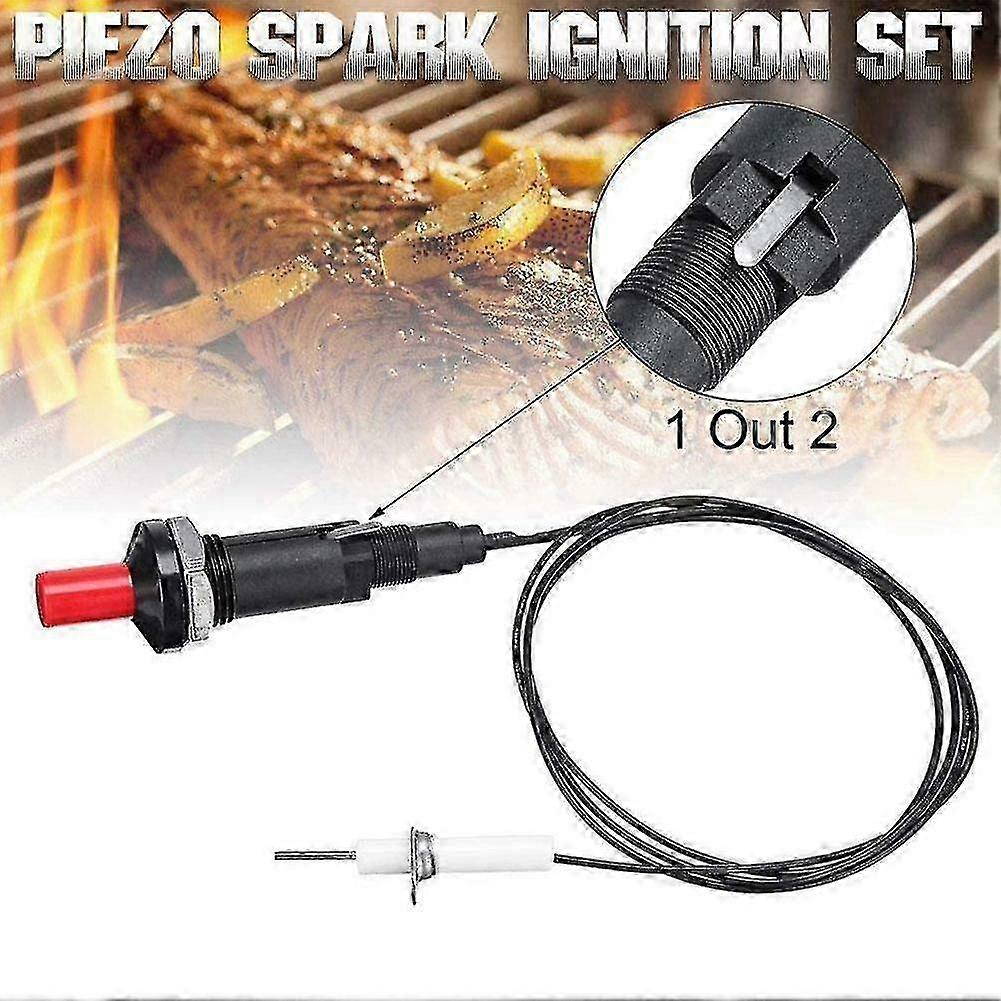 1 Set Piezo Spark Ignition Push Button Igniter Gas BBQ Grill Stove Kit