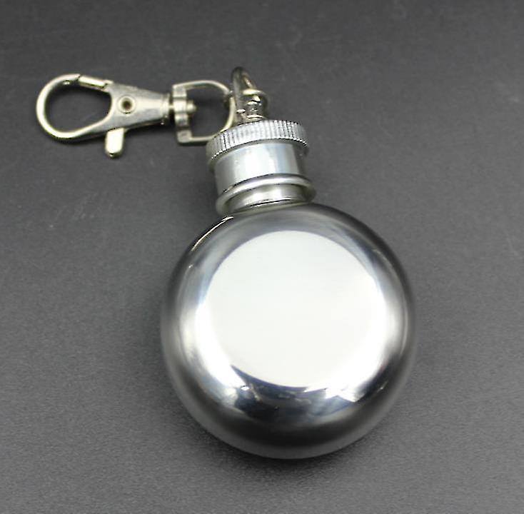 Flasks 1oz 28ml Mini Stainless Steel Round Hip Flask With Keychain Liquor Alcohol Hip Flasks
