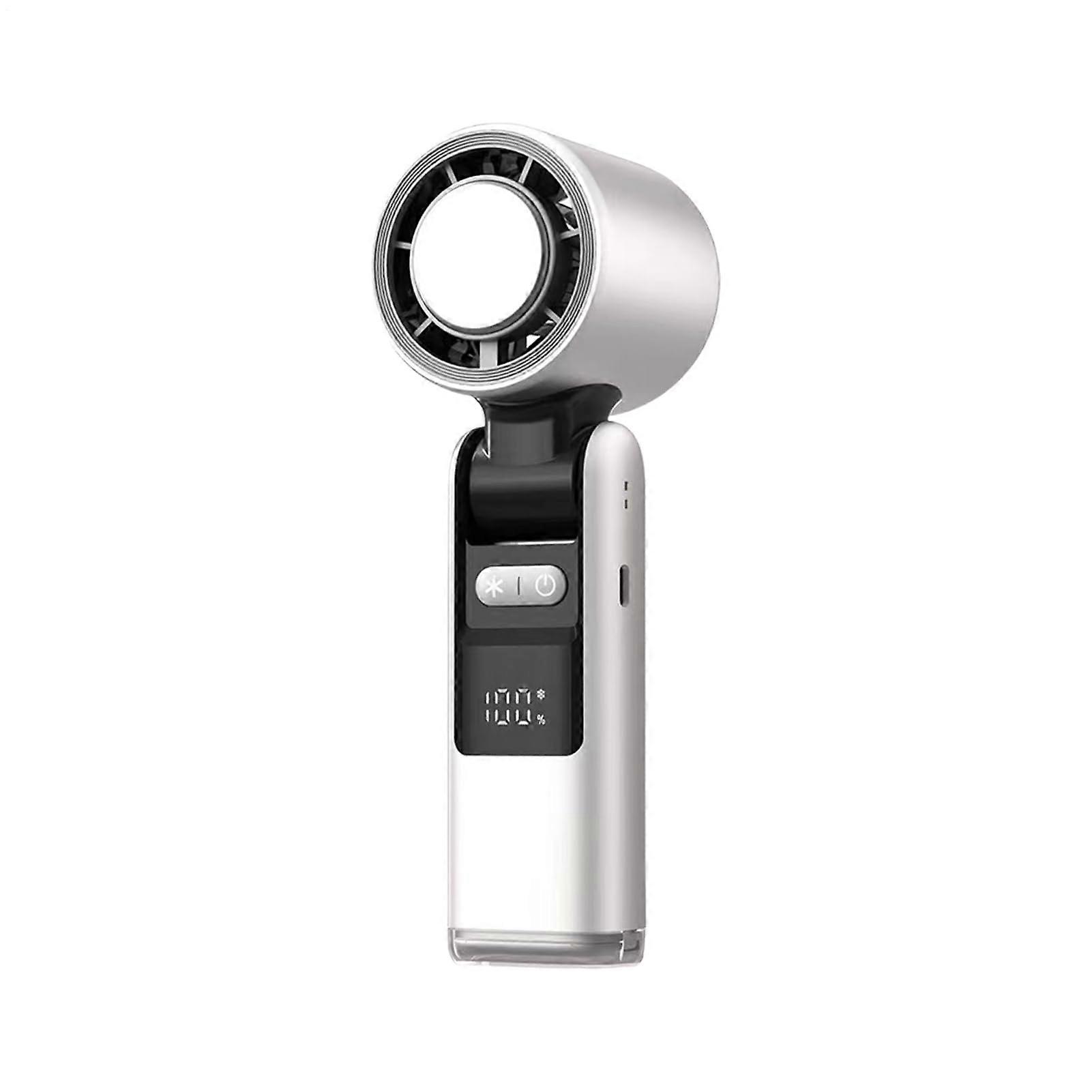 Portable Fan for Travel  Mini Cooling Fan With 100 Speed Settings Battery Operated LED Display Silver