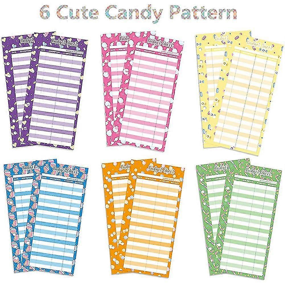 60pcs Budget Sheets Expense Tracker Paper Refill Inserts With Holes For A6 Binder Cash Envelope,car