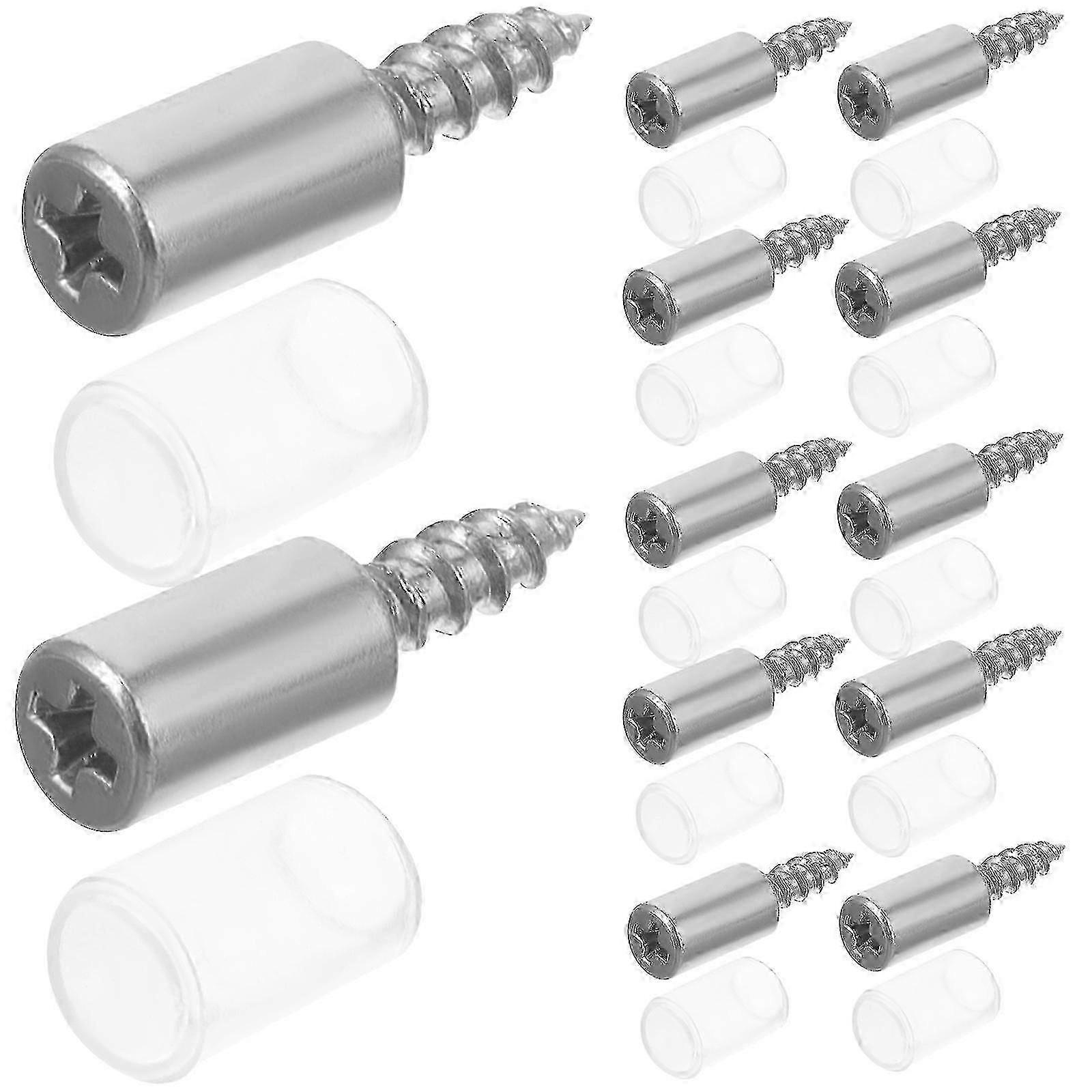 50pcs Self-tapping Screws Mirror Screws Screws with Caps Mirror Fixing Fastener