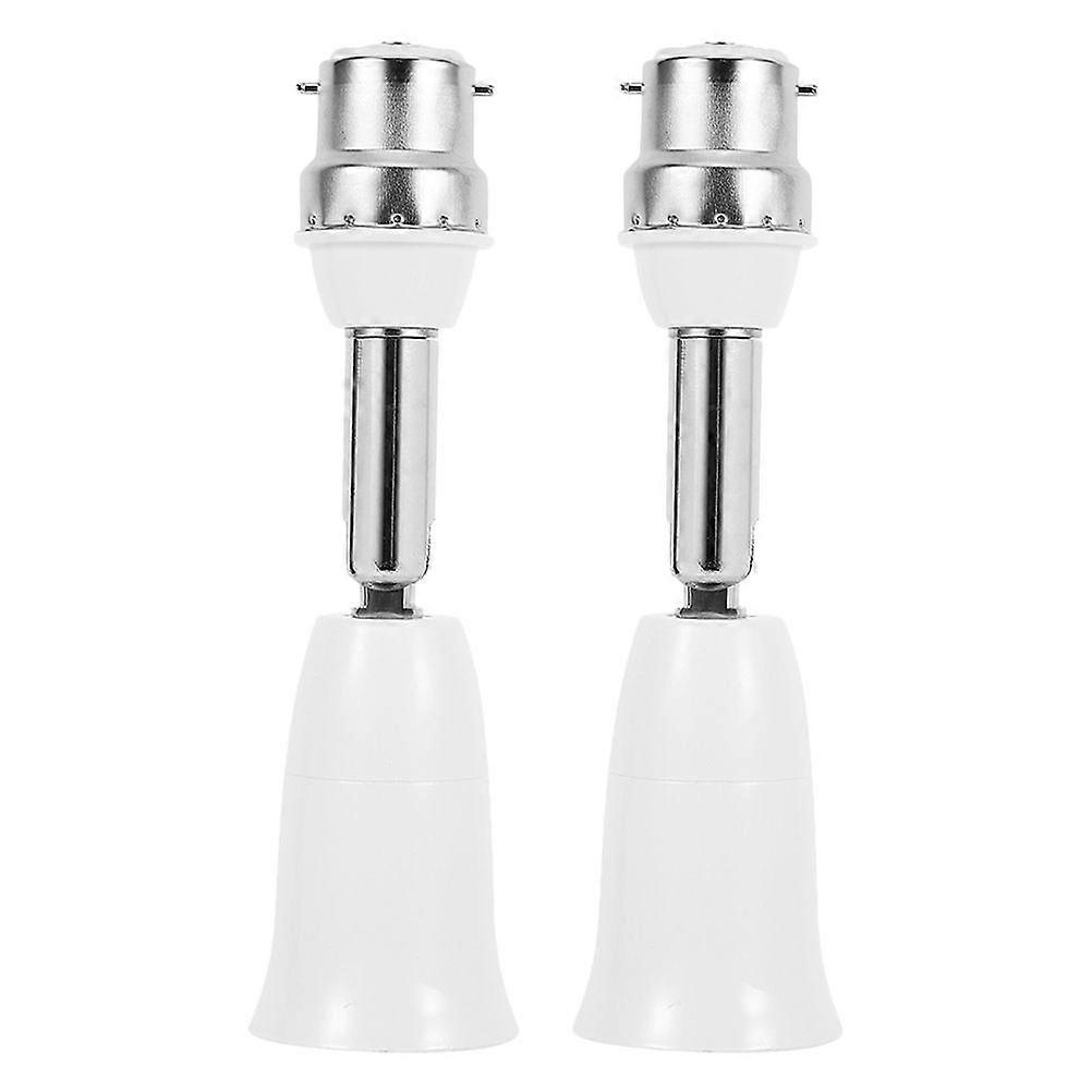 2pcs Light Socket Extender B22 to E27 Light Bulb Extension Socket Vertical Horizontal Adjustable Light Socket Adapter for Home Office