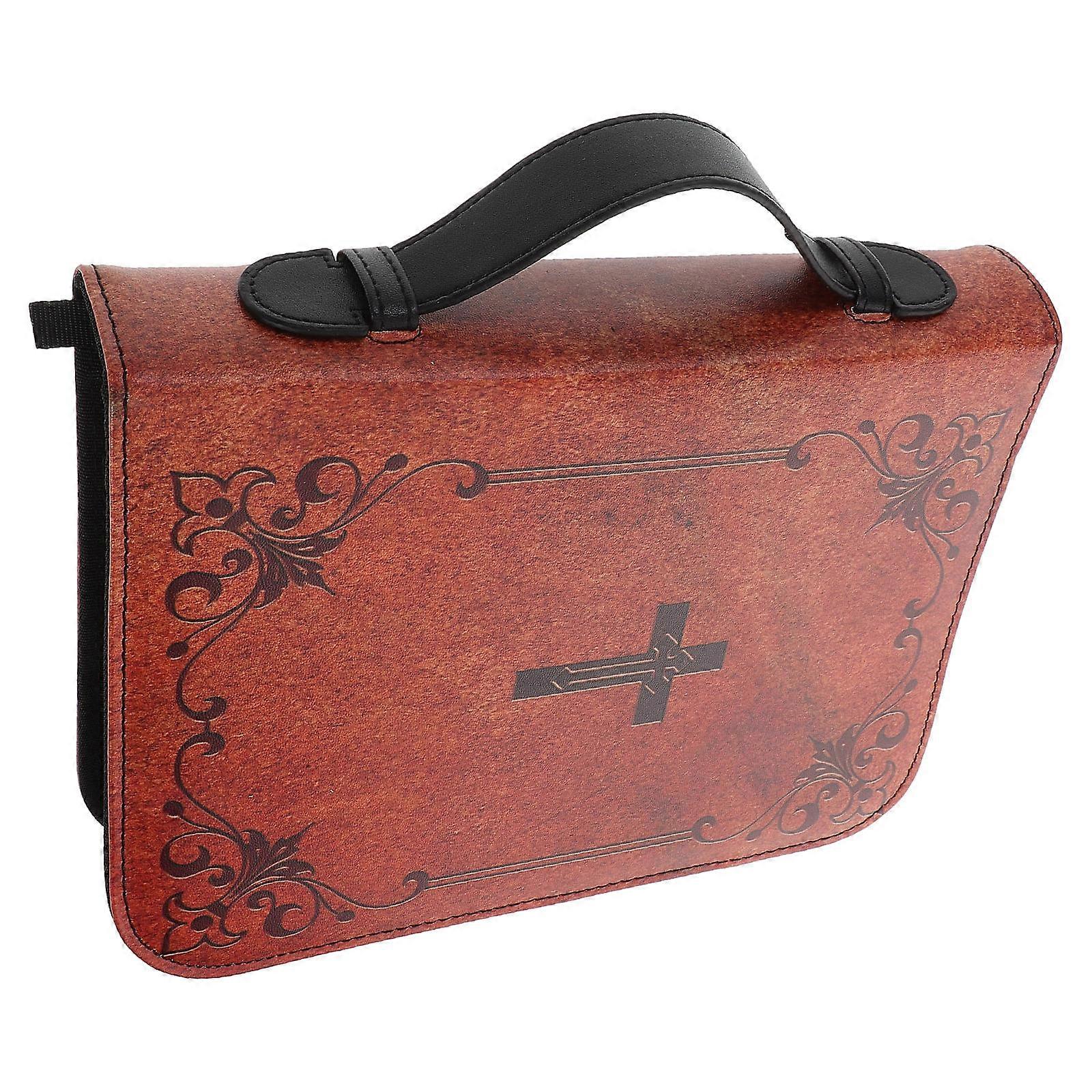 Book Protector Cover with Vintage Cross Pattern for Bible Carry Case