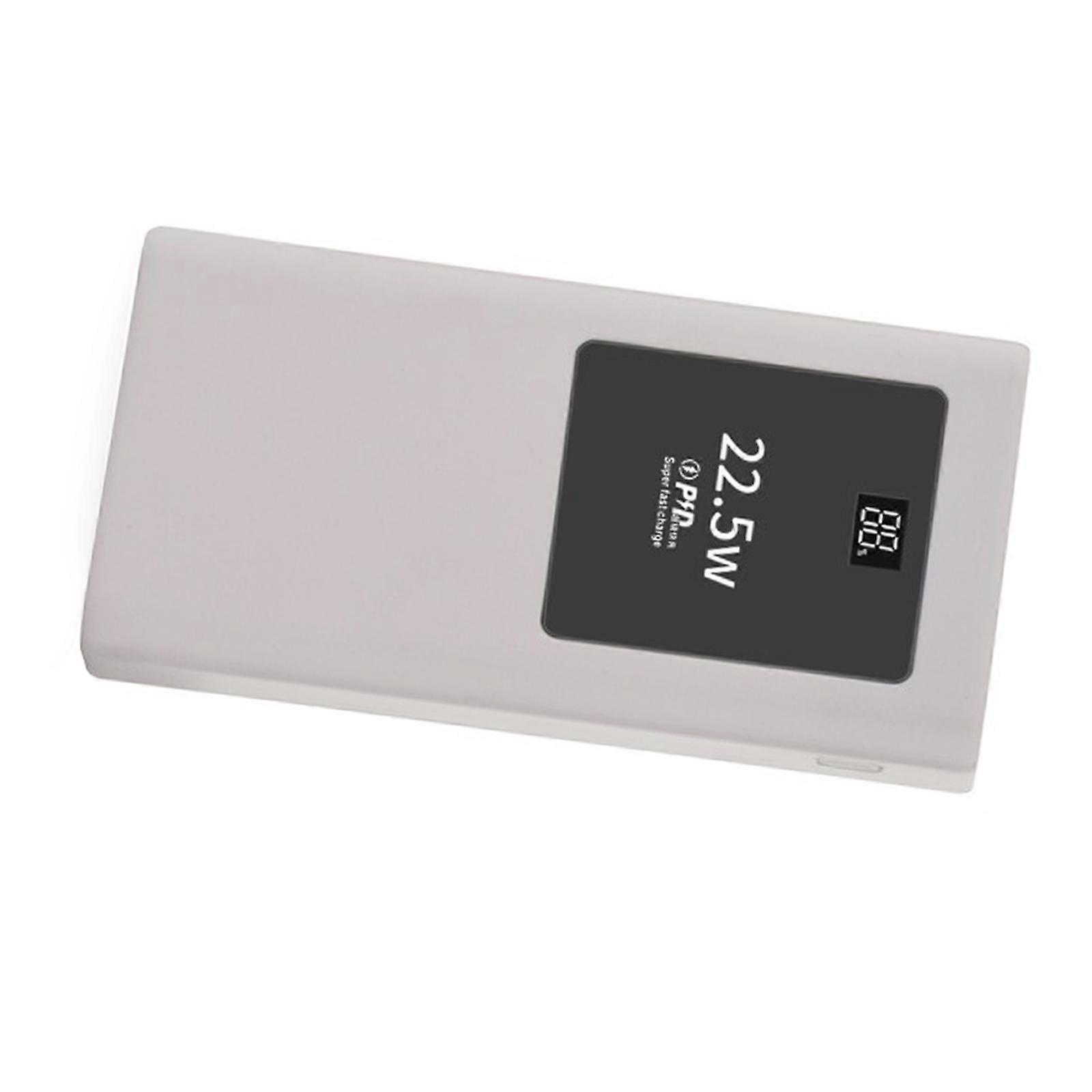 PowerBanks Casing Kit 20000mAh Mobile Chargers Builts in Cable PD22.5W Quick Charging LCD Display Shell  White