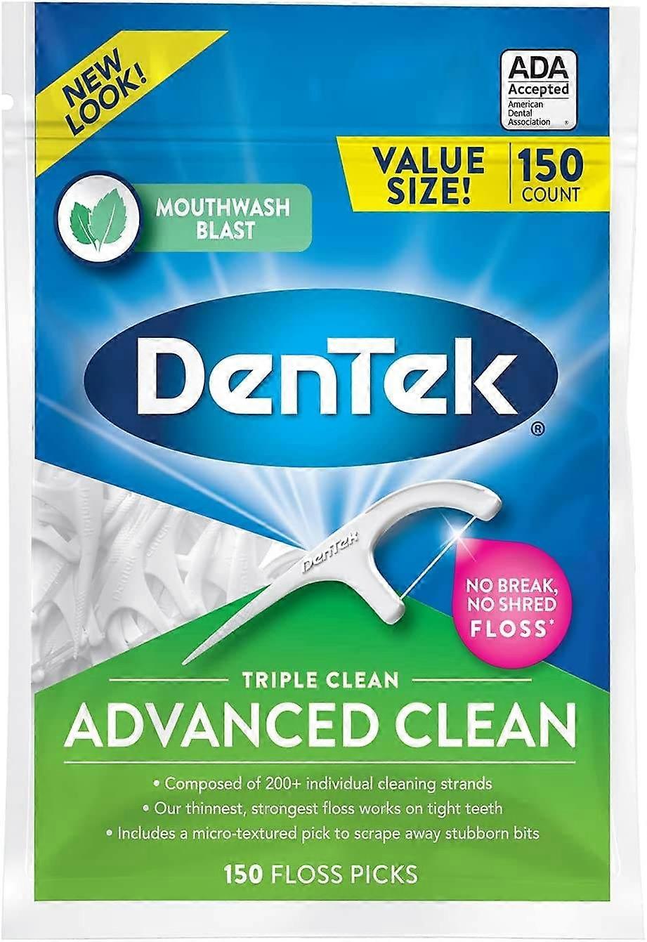Dentek Triple Clean Floss Picks, Mouthwash Blast, 150 Ea