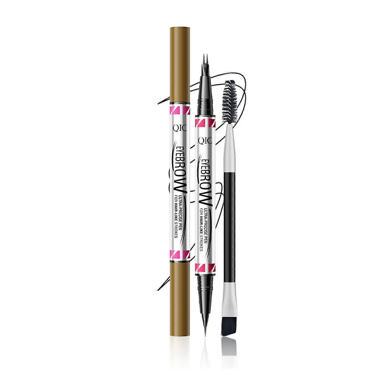 Eyebrow Pen, 2 in 1 Duals Ended Eye Brow Pencils,Waterproof Microblading Eyebrow Pencil Set with Eyebrow Brush Lasting  black