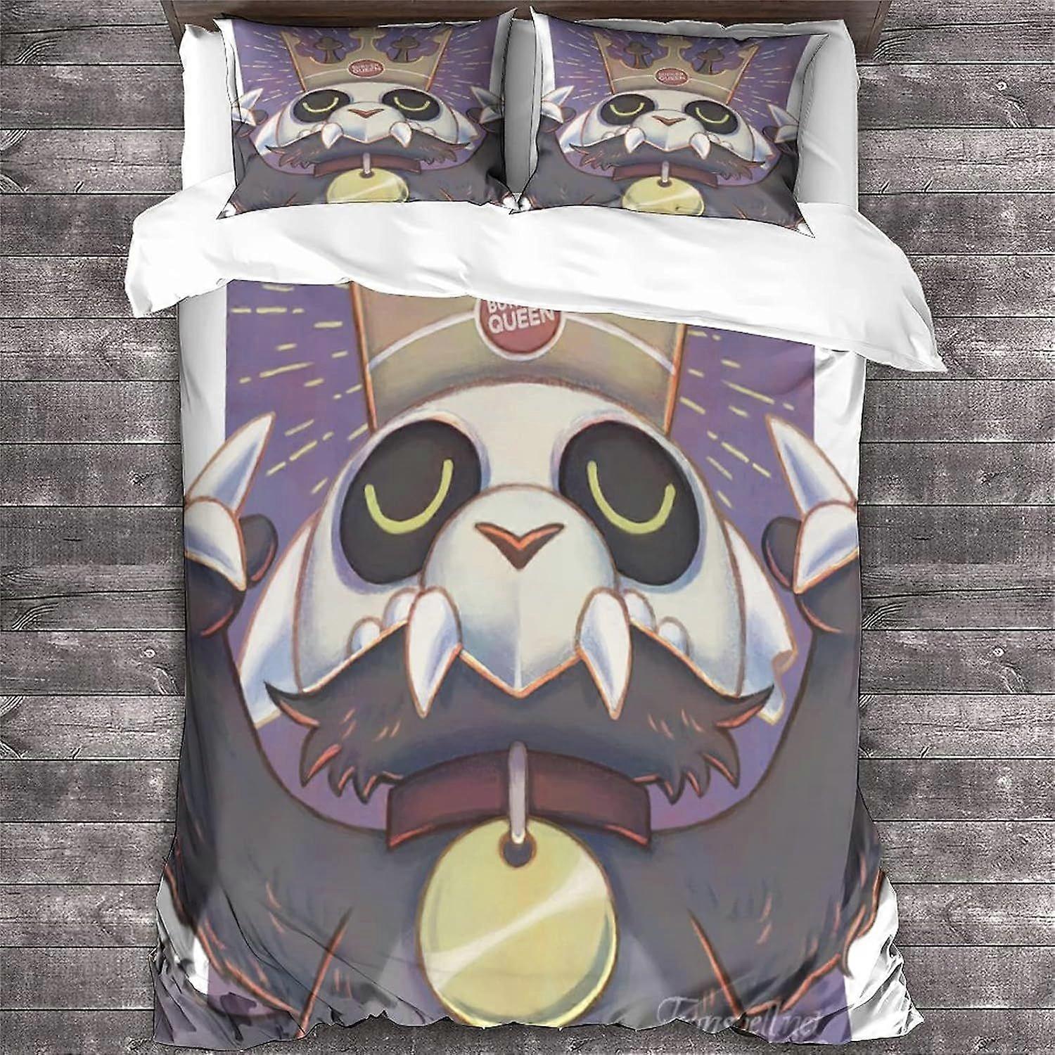 NOOFIE البومة البيت لحاف غطاء الرسوم المتحركة موضوع المعزي غطاء 3D الرسوم المتحركة نمط الفراش مجموعة للأطفال هدية ، غطاء لحاف فائقة النعومة ديكور الغرفة Bedc