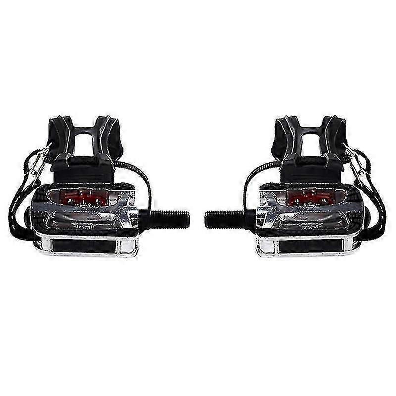 Pedais com firma-pé para bicicleta ergométrica 9/16 polegadas