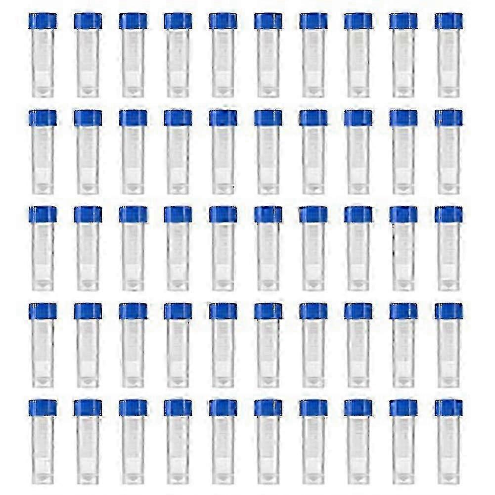 200pcs 5ml Plastic Graduated Vial Storage Container Test Tubes With Screw Caps