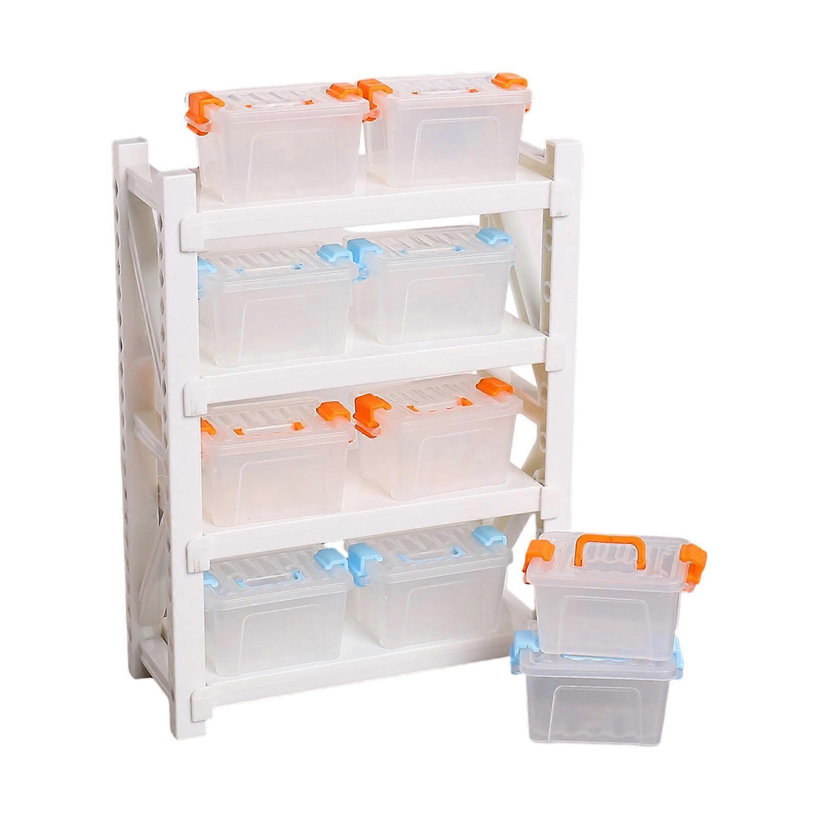 Miniature Warehouse Display Rack Box Model Figure Set For Organizational Skill Development Various Model Scale Decors  White