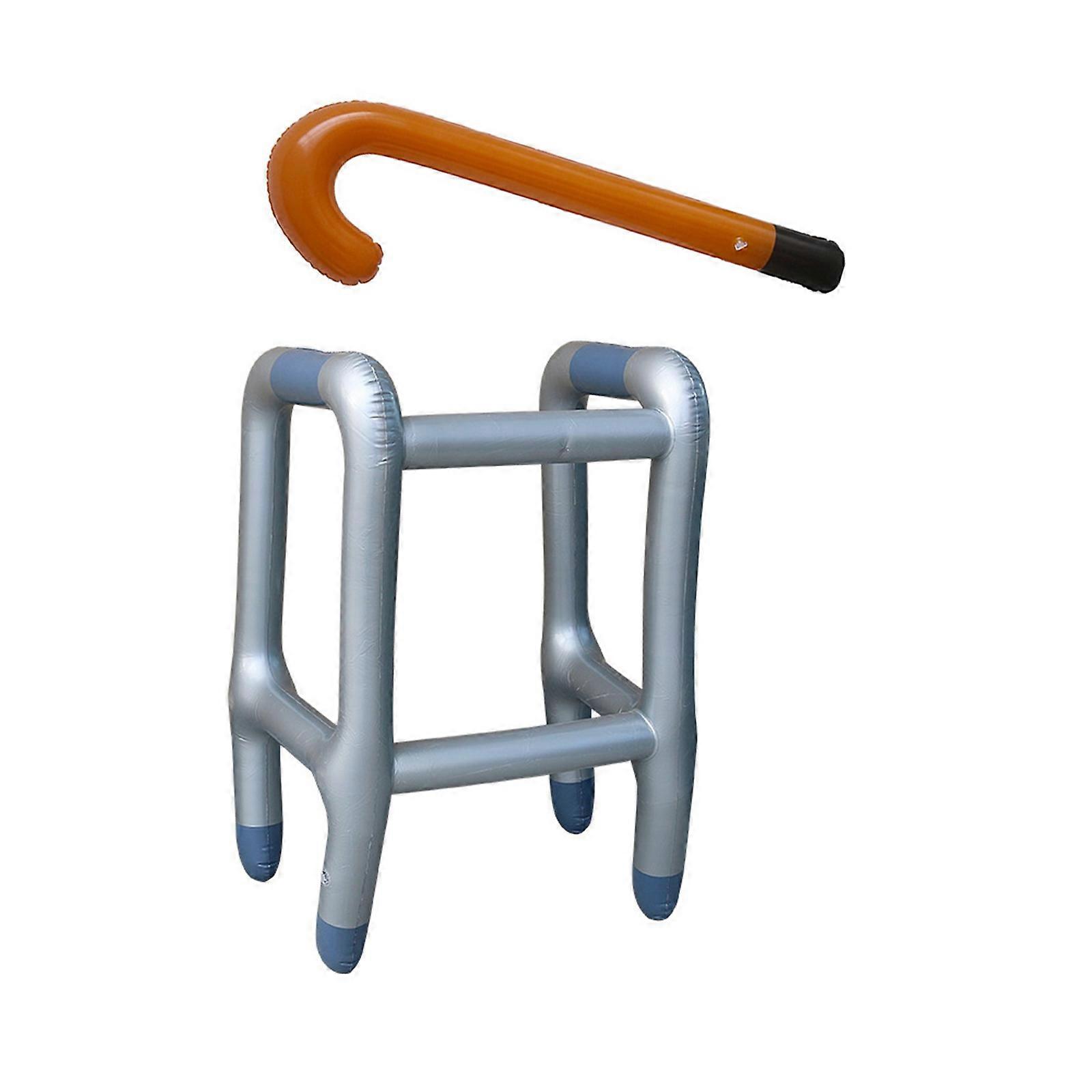 2 Piece Inflatable Walker And Cane Set For Kids And Teens Party Accessories Inflatable Props Multicolor