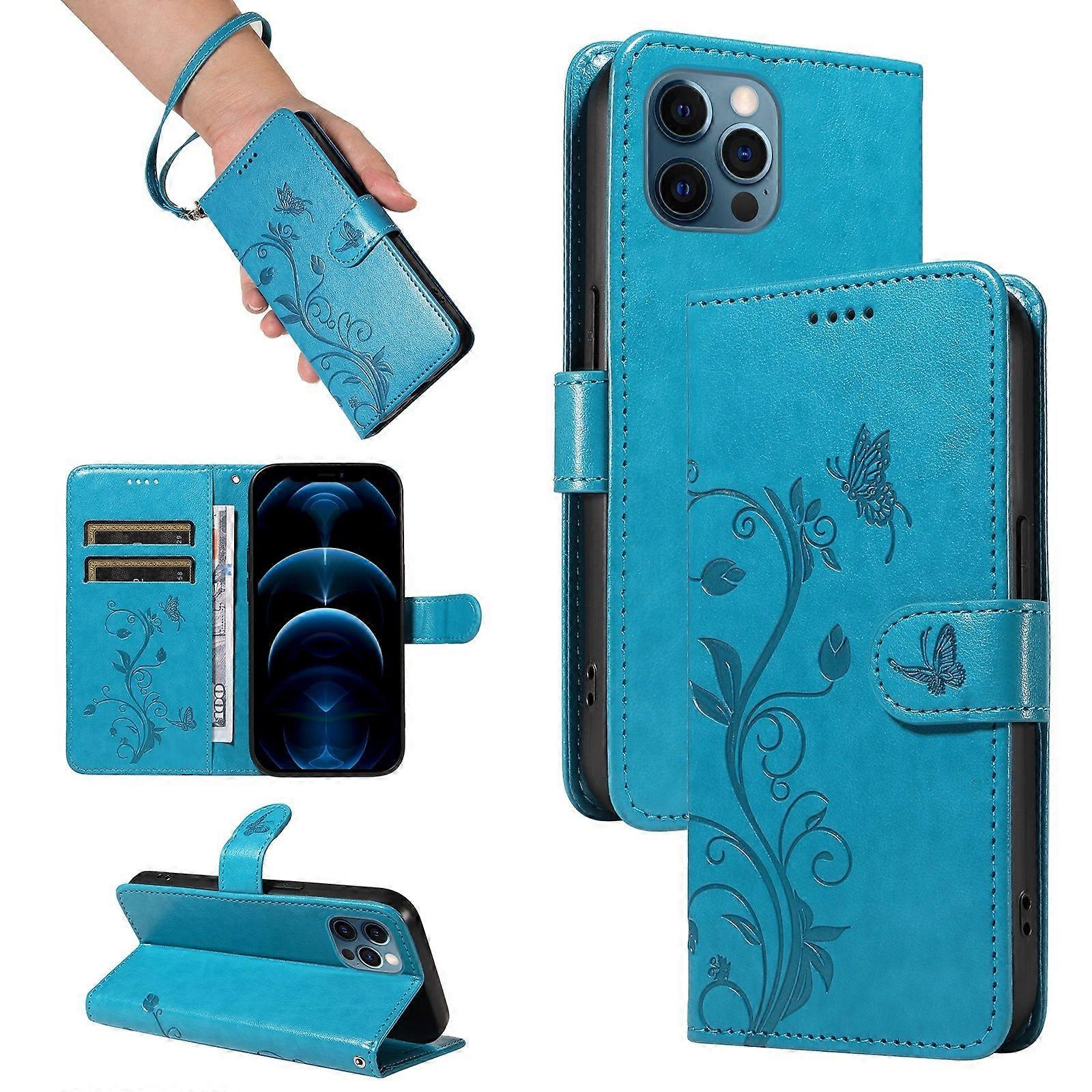 Flip Case for iPhone 13 Pro Max Apricot Blossom Print Shockproof Protection Wallet Phone Case with Card Slots and Removable Wrist Strap