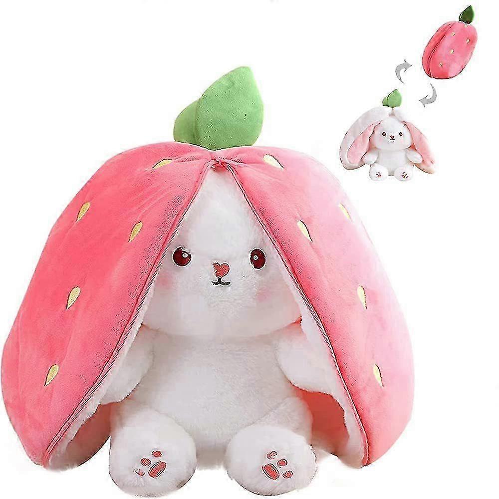 Soft Strawberry Rabbit Cuddly Toy with Cushion Feature for Playtime