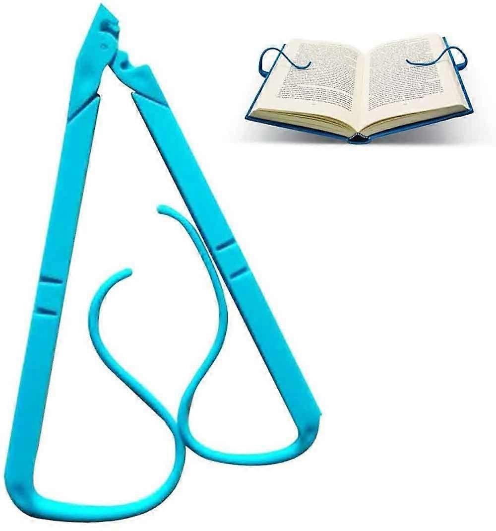 2 Pack Adjustable Book Page Holder Clips Portable Hands  Reading Stand for Office School Blue