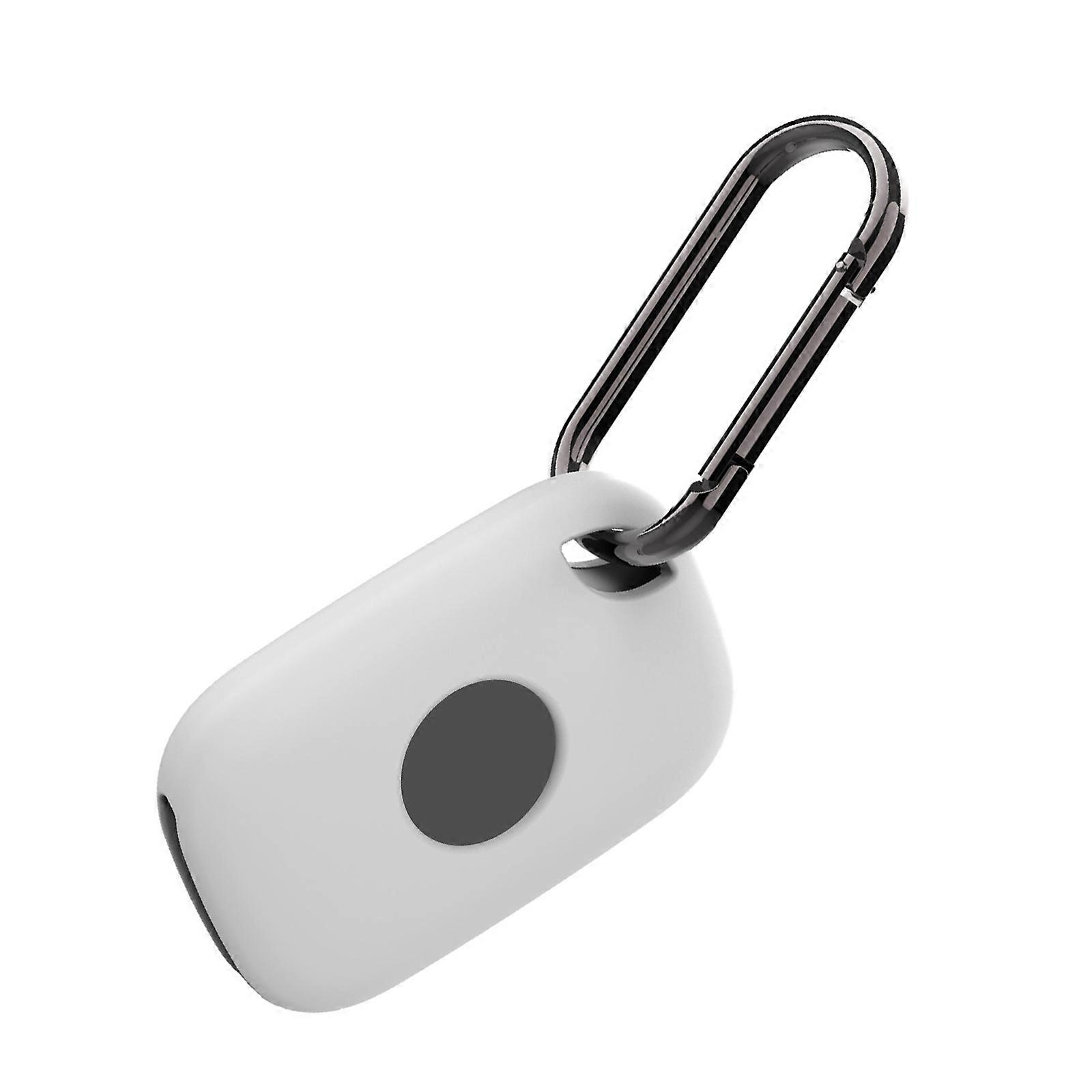 Silicone Protector Housing Scratch Resistant Locator Case With Keyring for Tile Life 360 2024 Trackers Frequent Traveler  White