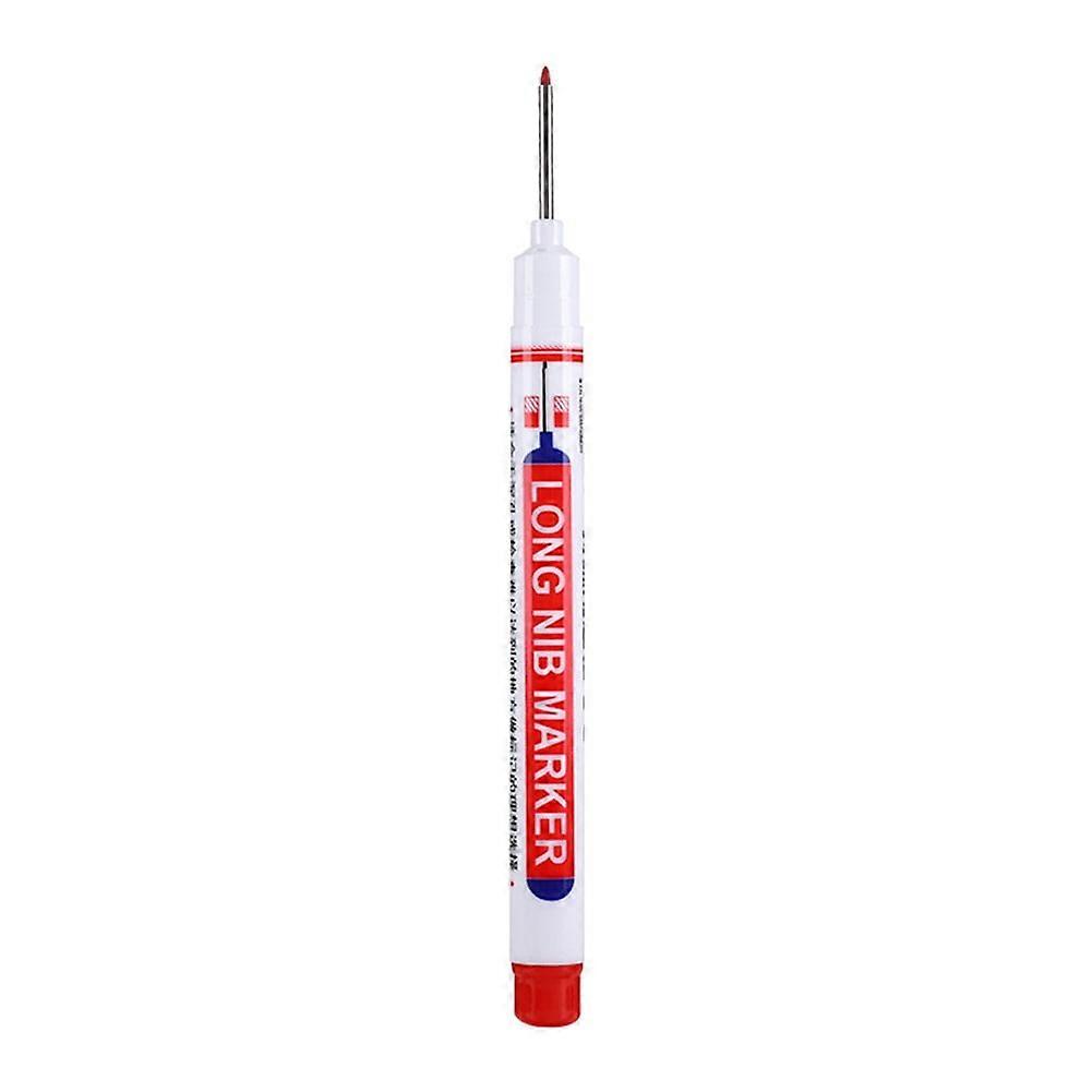 Mojoyce Long Head Marker Woodworking Multi-purpose Deep Hole Marker Pen Decor (Red)