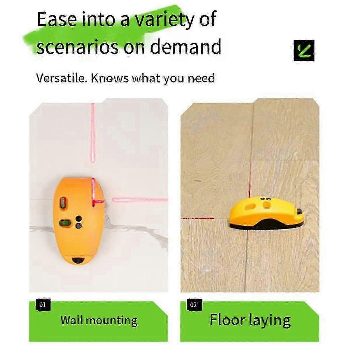 0 Degree Right-Angle Infrared Laser Level, Decoration Wire Playing Tool, Mouse Type Ground Level, H