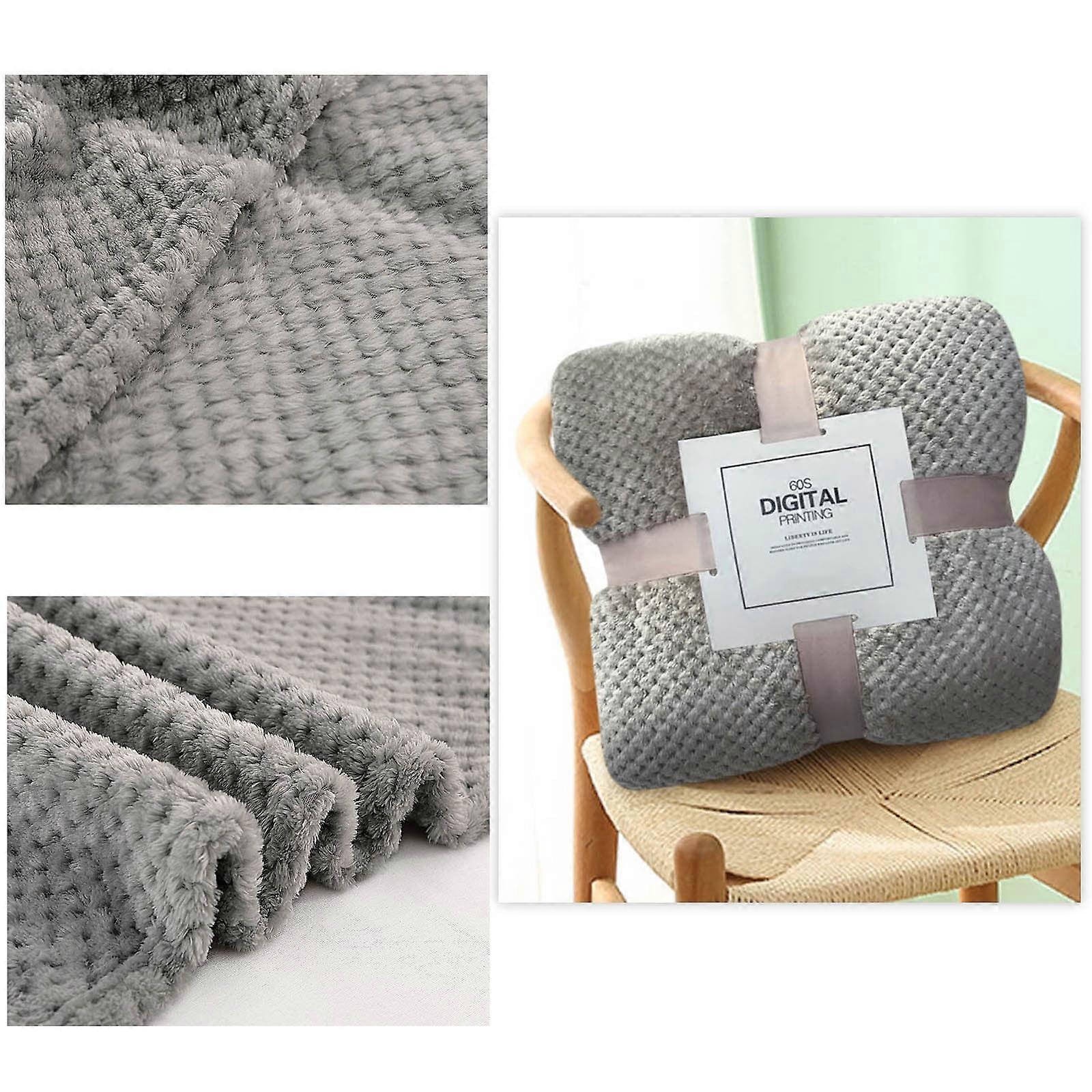 Herrnalise Flannel Fleece Microfiber Throw Blanket, Light Weight Cozy Couch Bed Super Soft and Warm Plush Solid Color Blanket for Sofa Couch