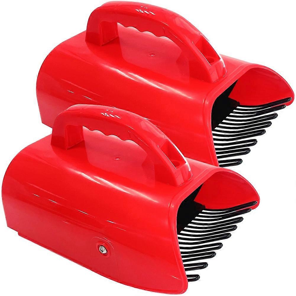 2 Pack Blueberry Picker with Metallic Comb and Ergonomic Metal Handle, Plastic Scoop for Blueberries