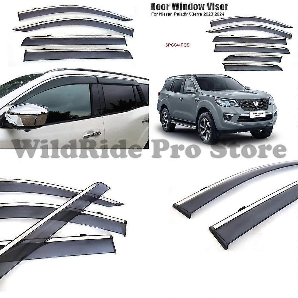Applicable to+ 1 set Thickened 4 Pieces 6 Pieces Rain Guard for Nissan Paladin Terra 2023 2024 Window Visor Side Window Deflector