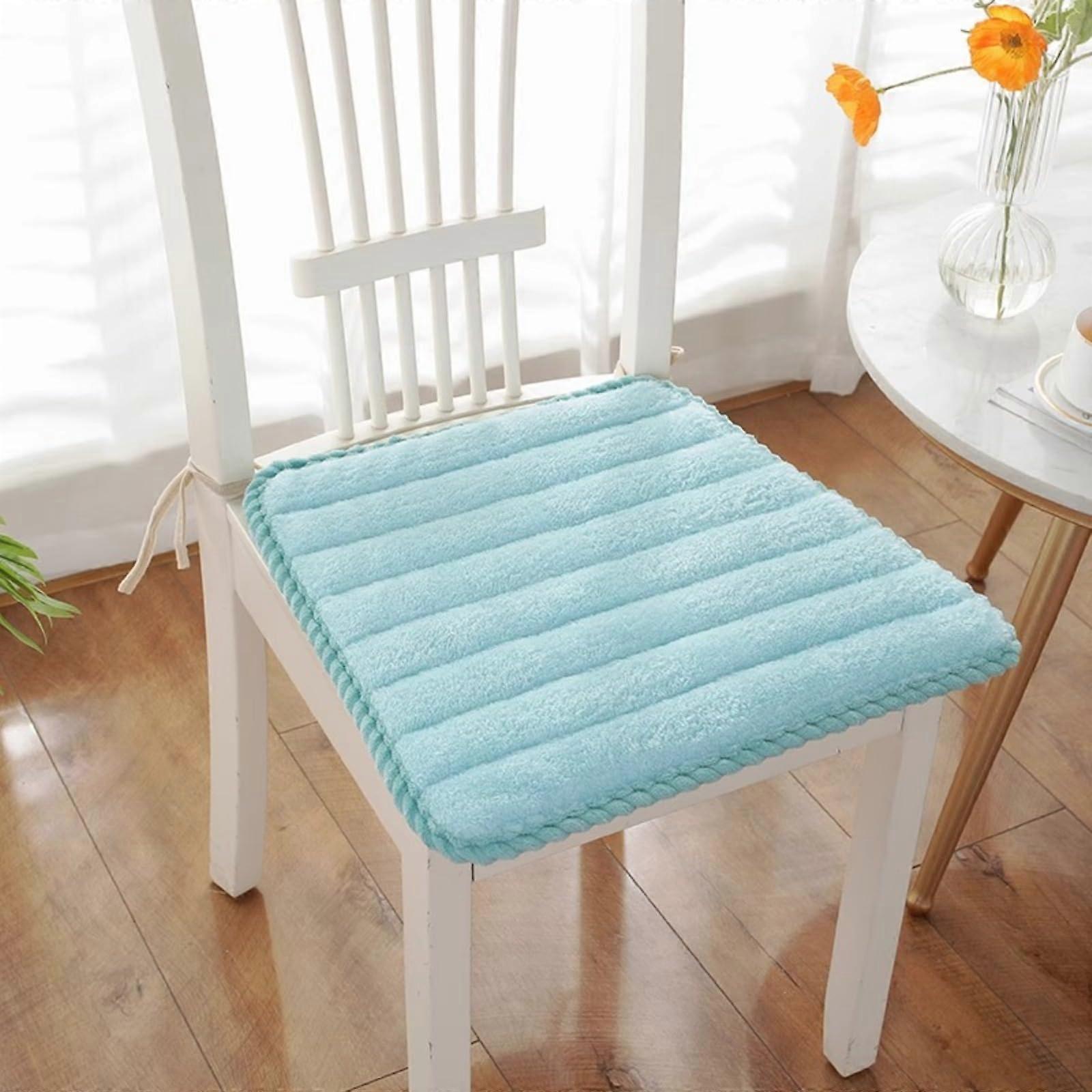 Seat Cushion with Ties NonSlip Removable Pad for Dining Chairs Office Soft Breathable Blue