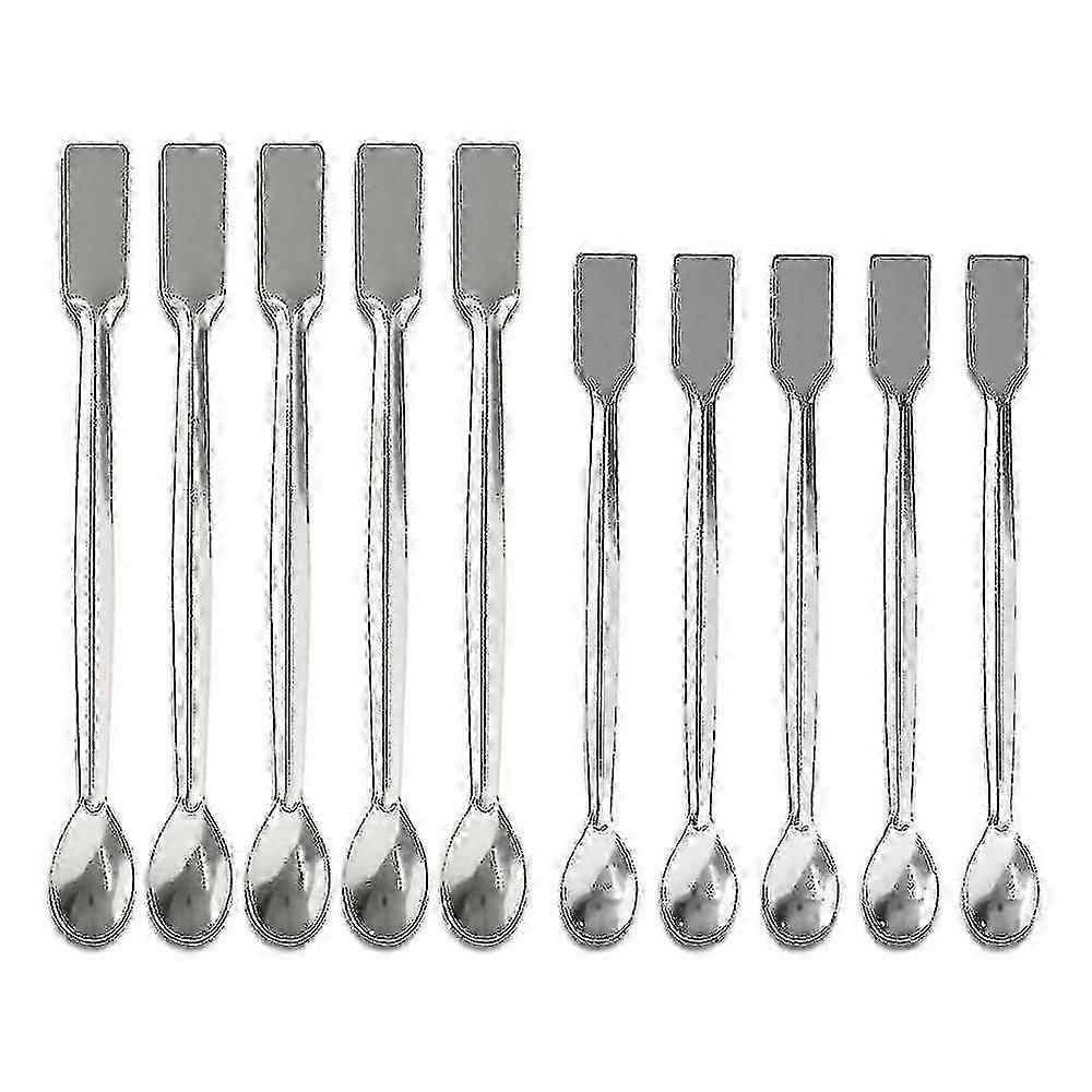 Stainless Steel Lab Scoop 10 Pcs Double Ended Lab Spoon Mini Laboratory Spatula For Reagent Samplin