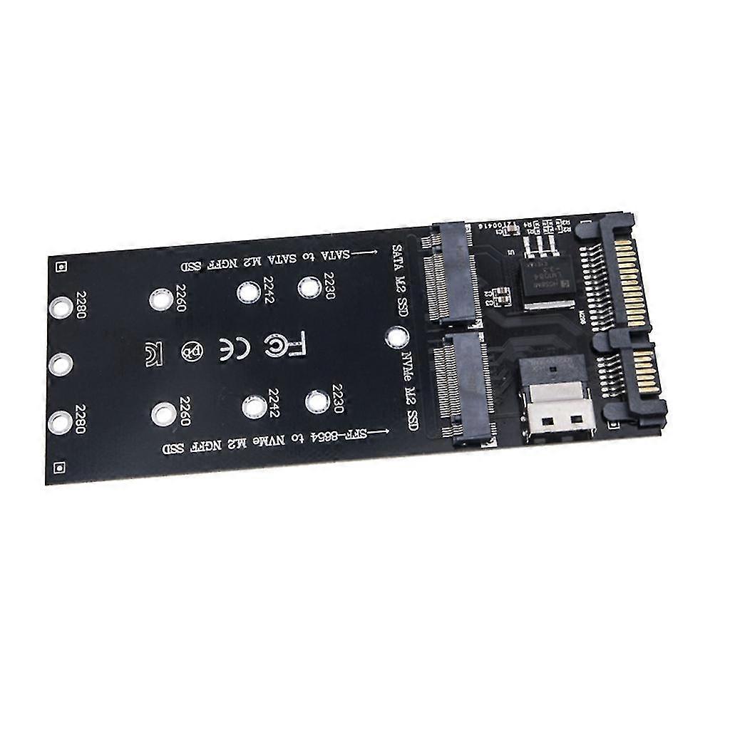 1PC B+M Key SATA M.2 NGFF SSD to SATA Adapter NVMe SSD to SFF-8654 Converter