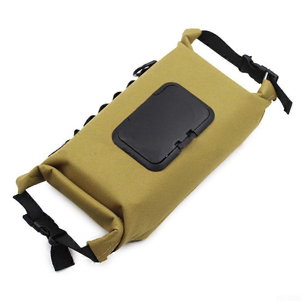 Camping Wet Tissue Box Hanging Design, Canvas Storage Bag For Toilet Paper And Wipes, Portable For Car Travel Brown
