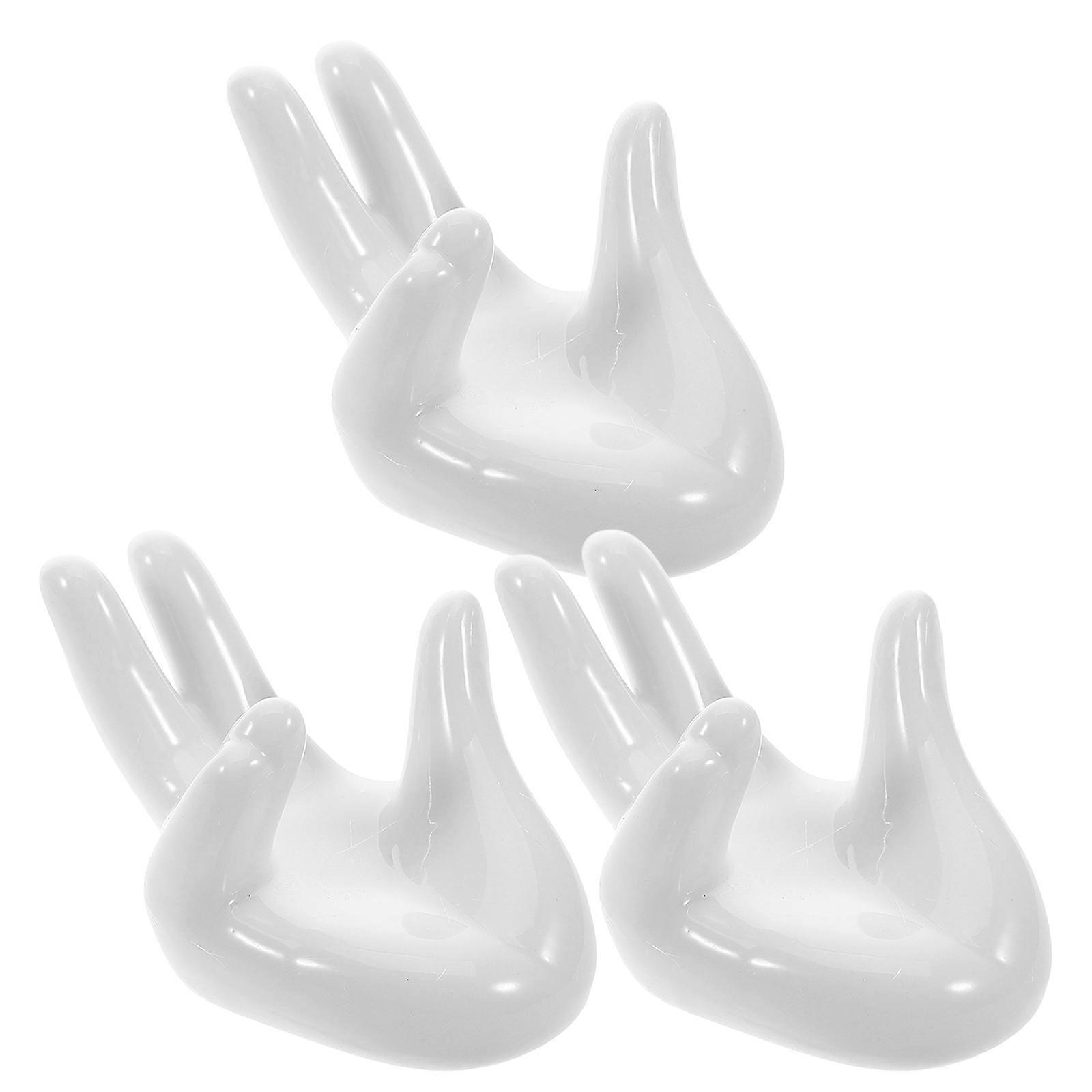 Ceramic Hand Shaped Egg Cup Holder for Boiled Eggs Creative Kitchen Decor 3 Pieces