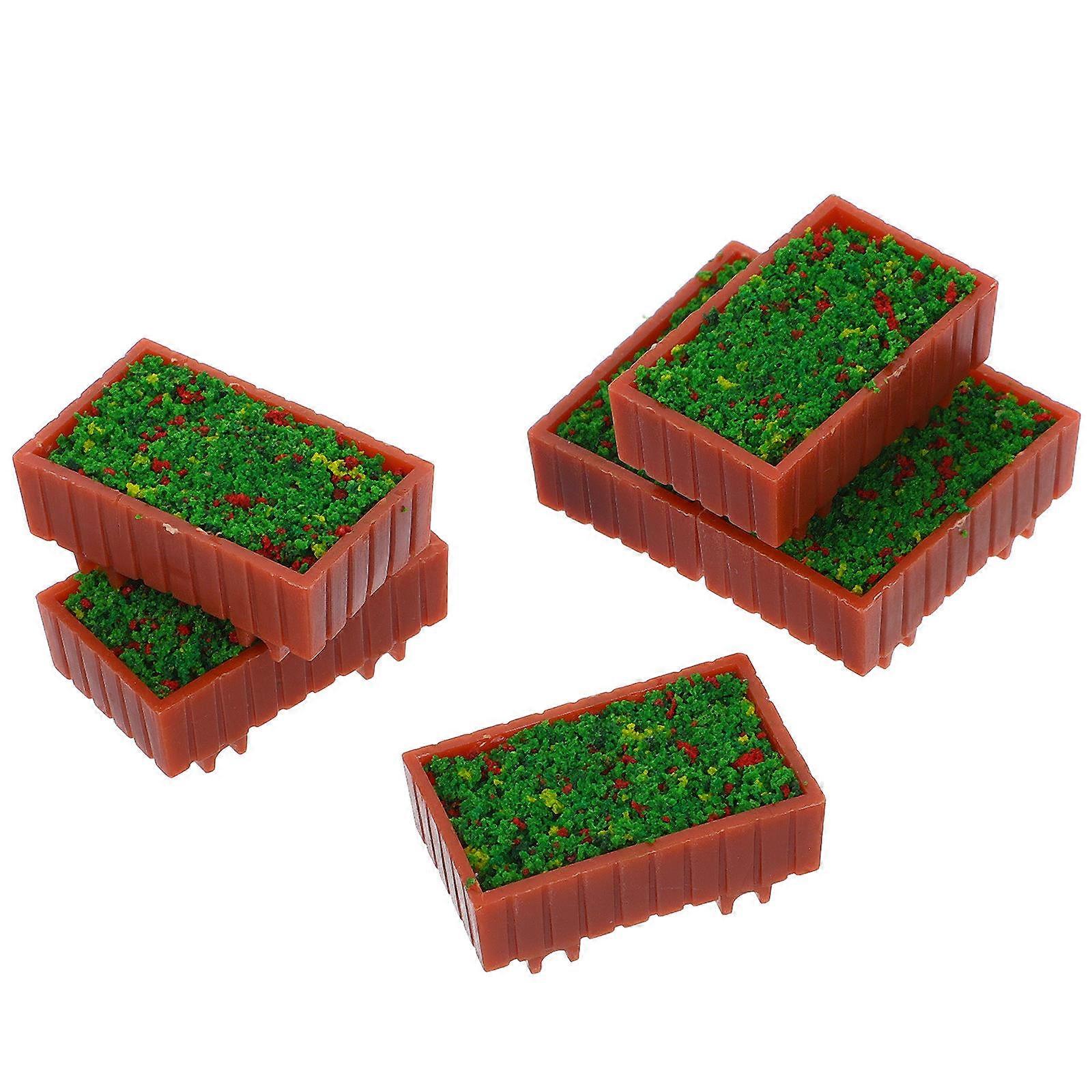 Miniature Dollhouse Flower Bed for Micro Landscape 6Pcs Set