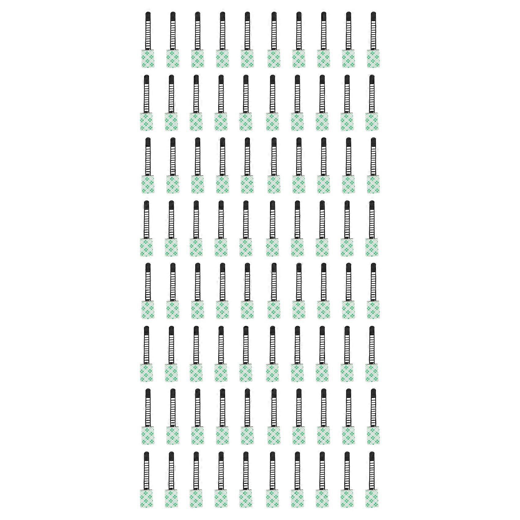 80Pcs Black Sticky Adjustable Wire Ties Cable Clips Clamp Plastic Self Adhesive Cable Ties Fix Holder Clips