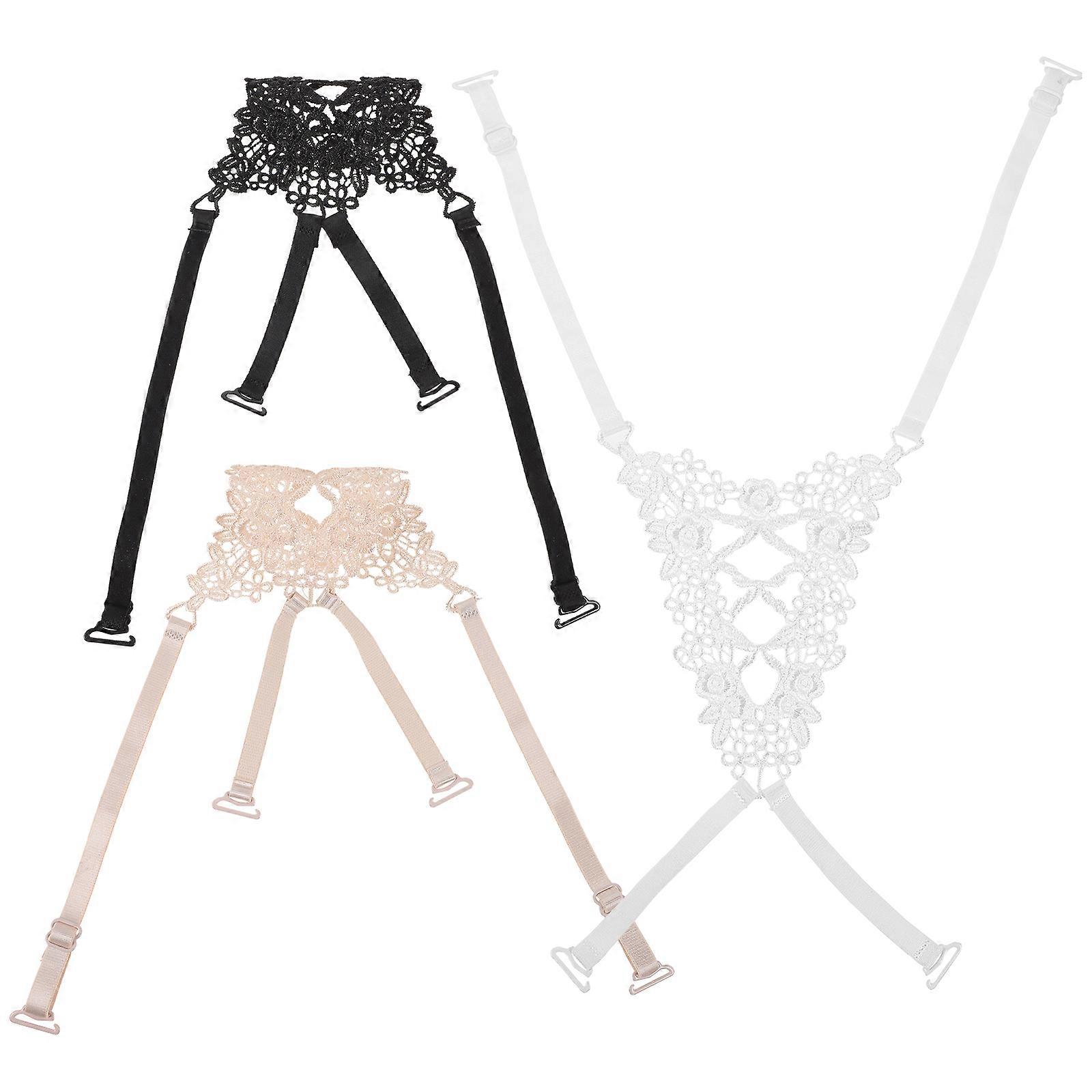 3 قطع الدانتيل الكتف حمالة الصدر الأشرطة المضادة للانزلاق لينة حمالة الصدر الأشرطة المرأة حمالة الصدر قابل للتعديل الأشرطة