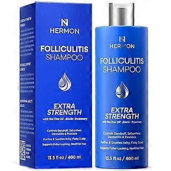 Hermon Folliculitis Shampoo for Itchy Scalp: Psoriasis, Dandruff & Seborrheic Dermatitis �C Medicated Anti-Fungal with Salicylic Acid, Tea Tr