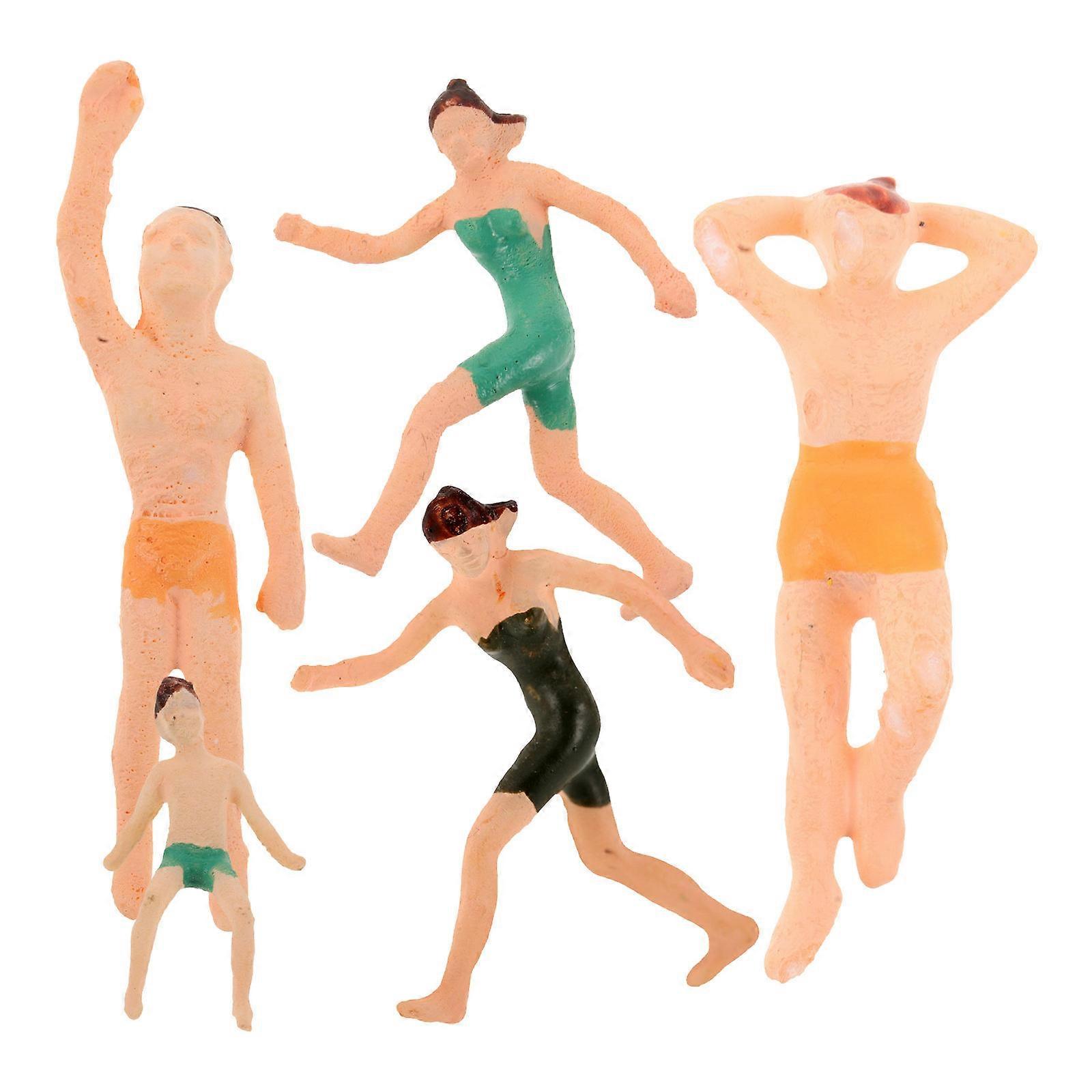 Mini People Figurines Swimming Figures for 5Pcs Architectural Model Scenes