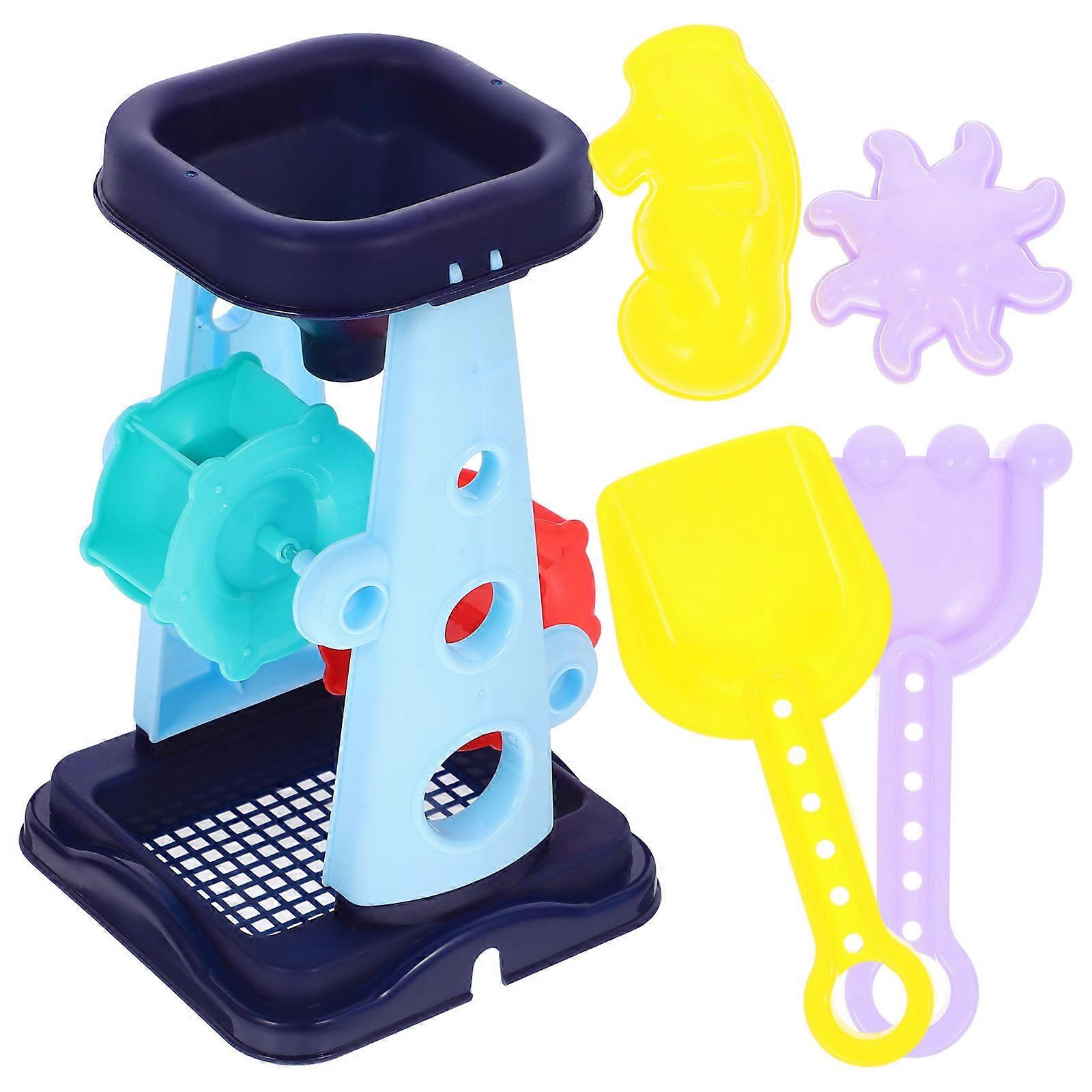 Beach Toy Parent-Child Interactive 5Pcs Sand Bucket Set Blue
