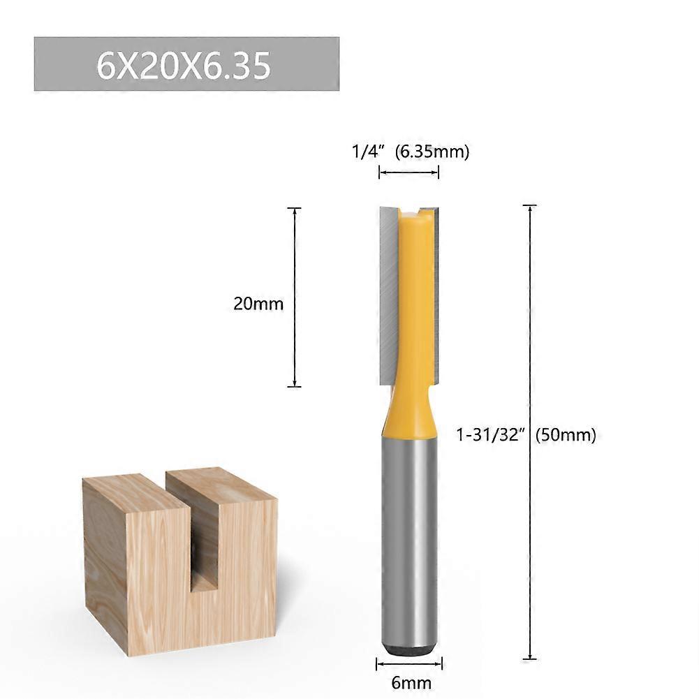 1pc 6mm Shank Router Bit Straight T Bit V Flush Trimming Cleaning Round Corner Cove Box Bits Milling Cutter For Wood MC06010
