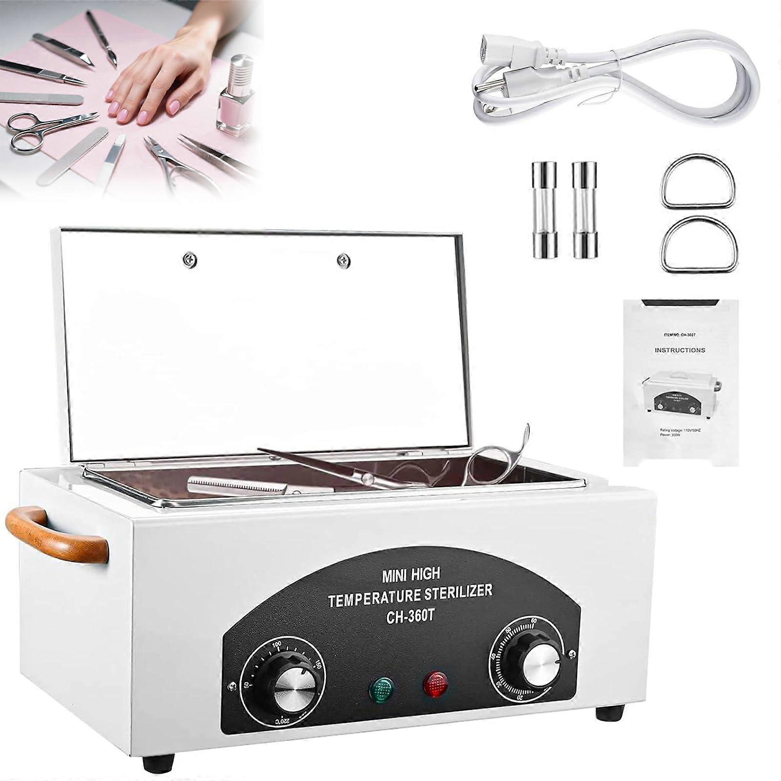 Autoclave Sterilizer with Adjustable Temperature and Timer for Nail Salon and Dental Metal Tools 1.5L