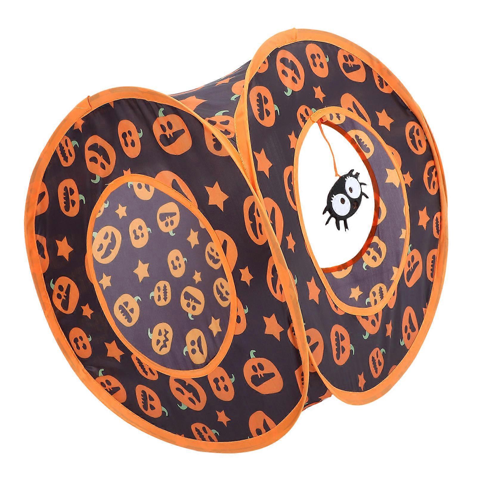 Cat Tunnel Toy Foldable Halloween Polyester Tunnel for Pets
