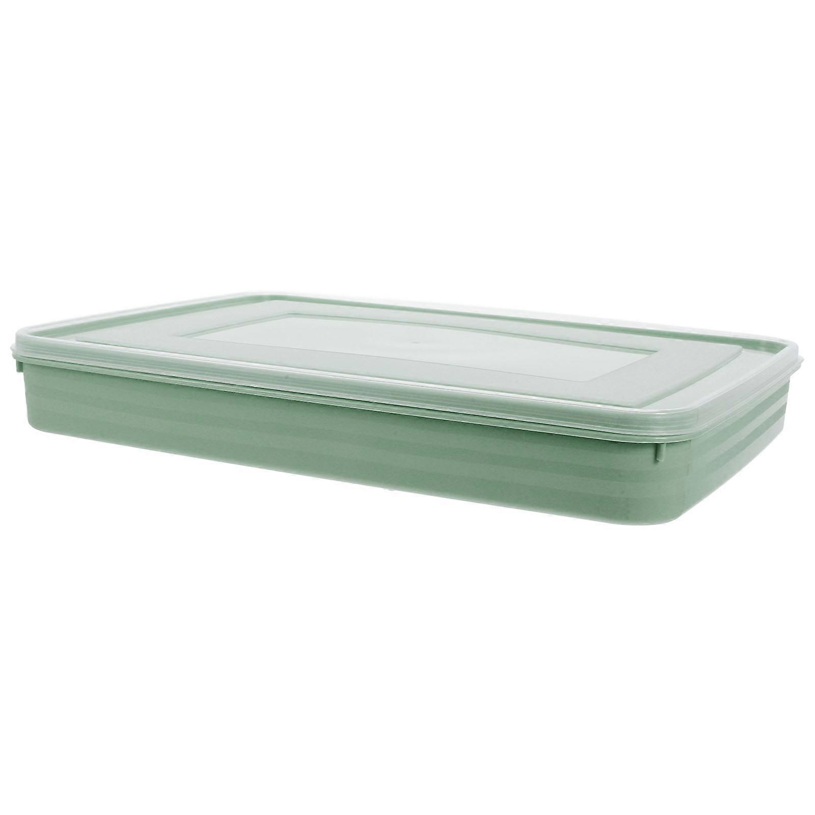Dumpling Box Freezer Use Stackable Container Plastic 30.50X21.00X4.50CM Easy Access Space Saving 2Pcs