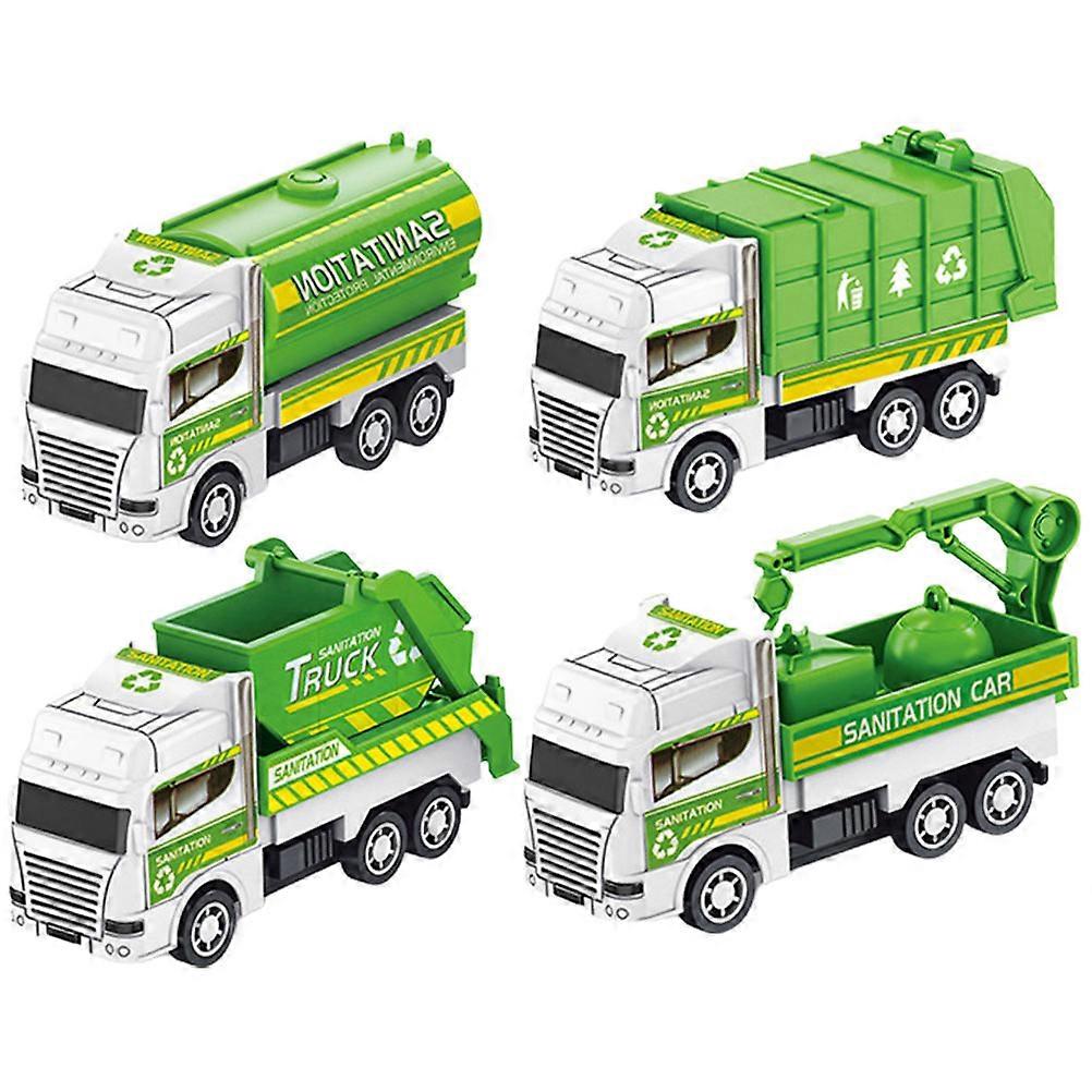 Kids Garbage Truck Model 4Pcs For Children Random Style Playtime