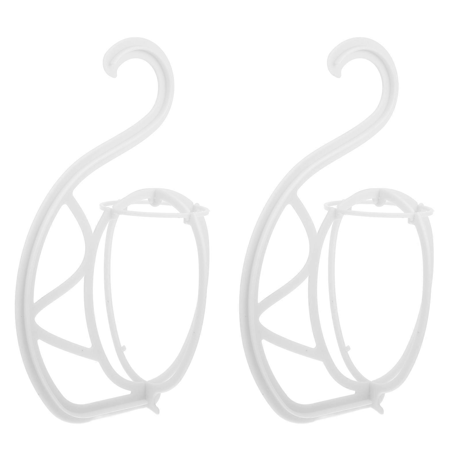 Plastic Wig Hanger Stand for Display with Practical 2Pcs White Holder